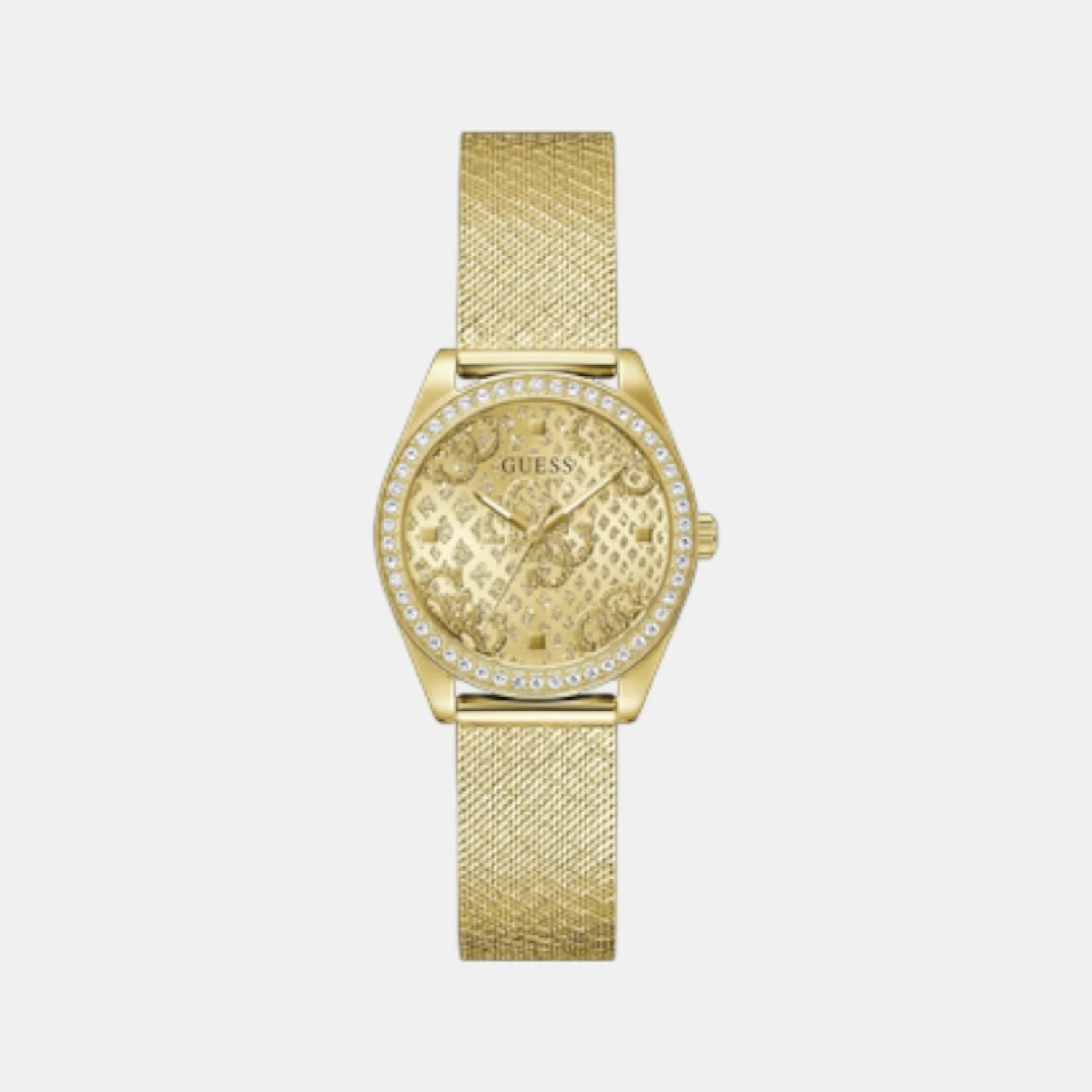 Guess Trend Women Quartz Champagne Dial Analog Mesh Watch GW0748L2