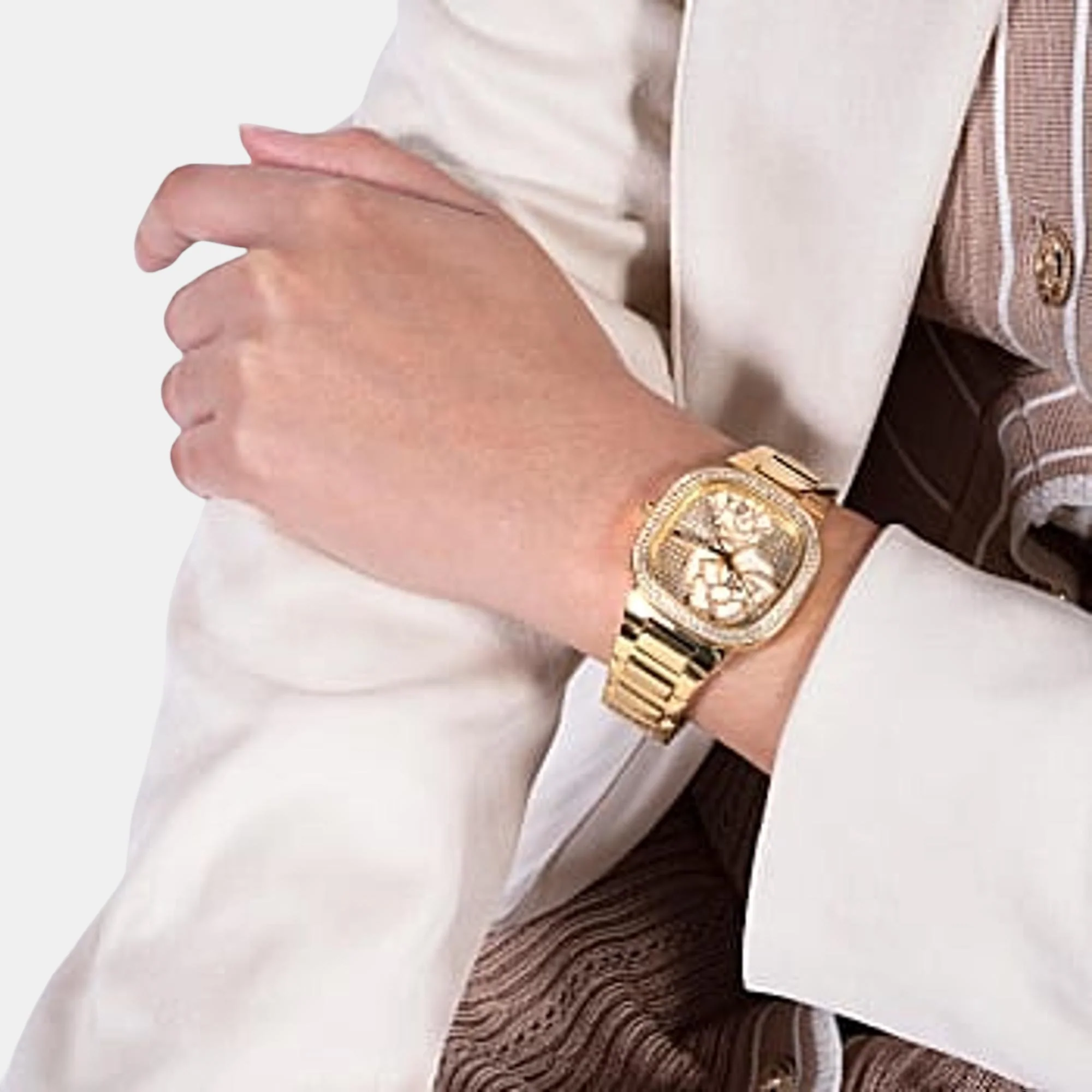 Guess Trend Women Quartz Gold Dial Analog Stainless Steel Watch GW0544L2 - Image 5