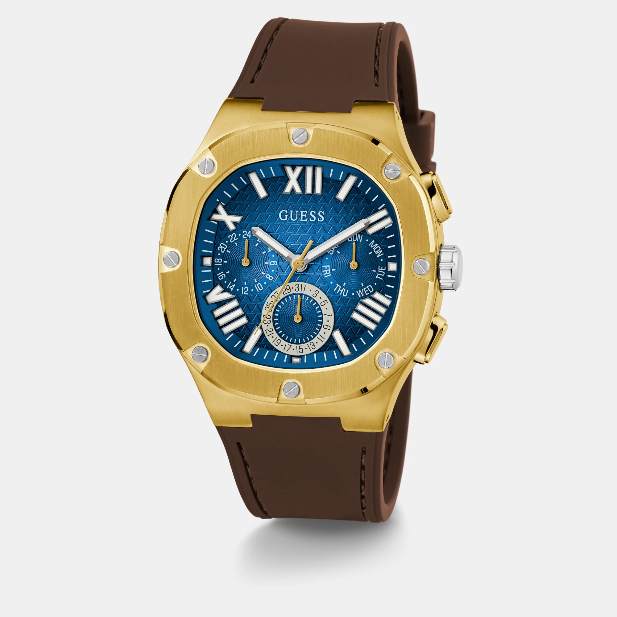 Headline Men Quartz Blue Dial Chronograph Silicone Watch GW0571G5 - Image 4