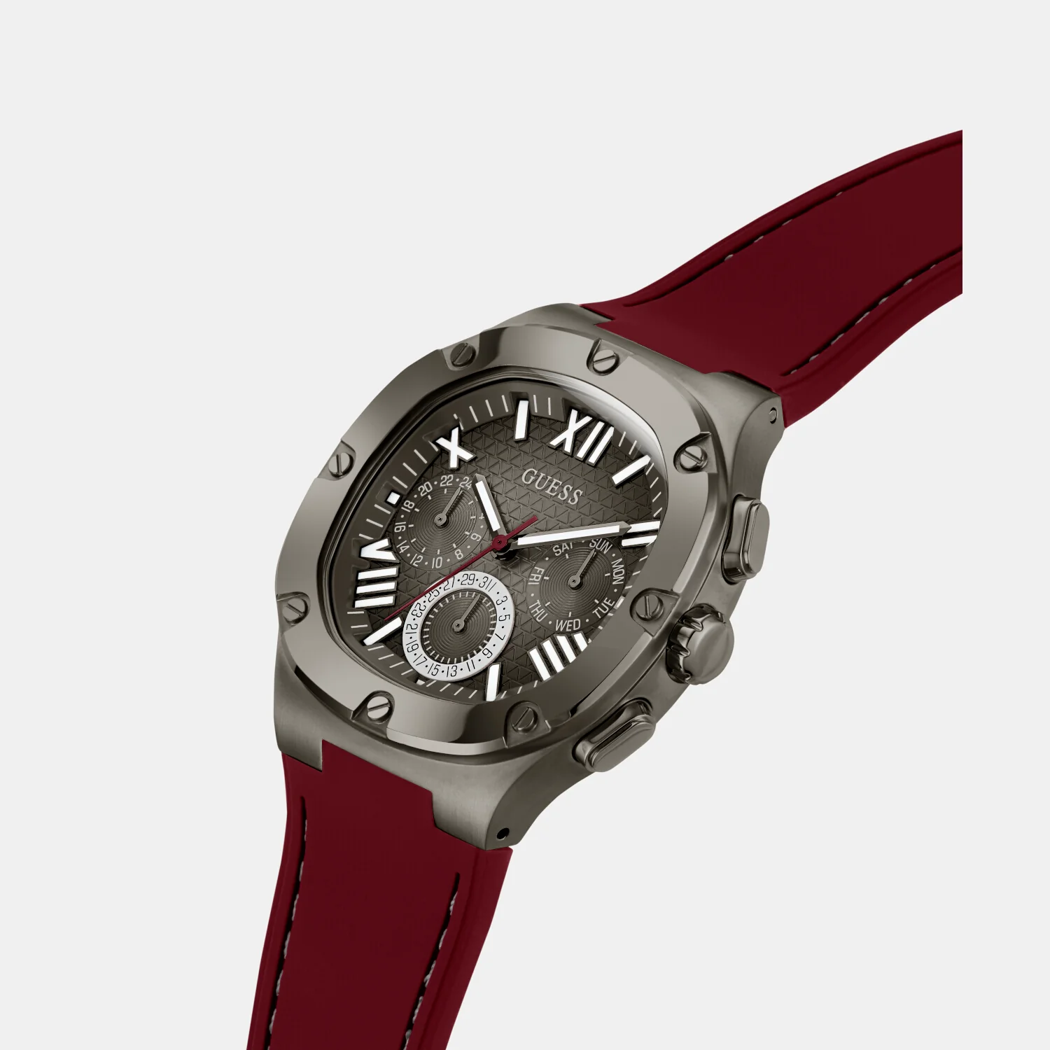 Headline Men Quartz Grey Dial Chronograph Silicone Watch GW0571G4 - Image 4