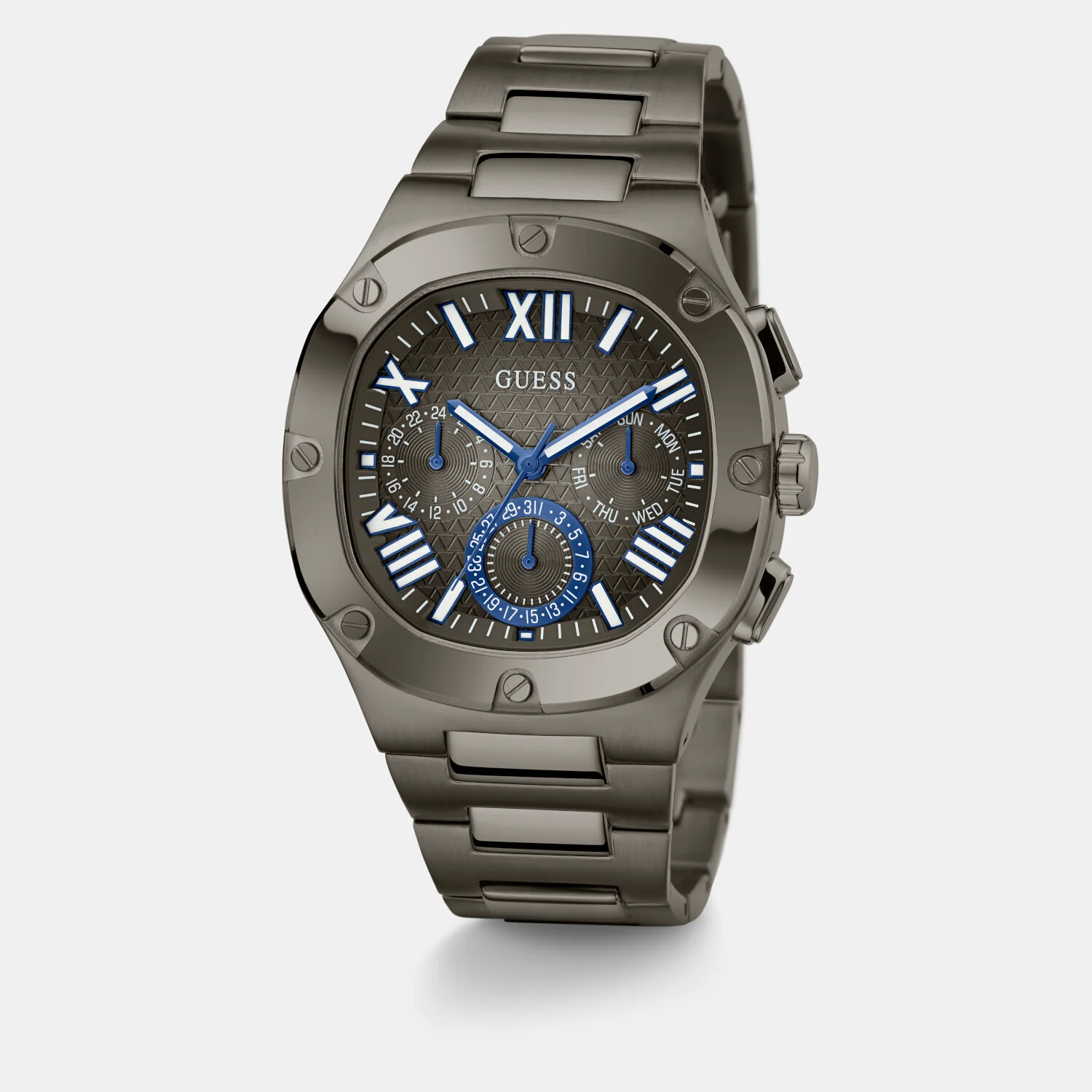 Headline Men Quartz Gunmetal Dial Chronograph Stainless Steel Watch GW0572G5 - Image 6