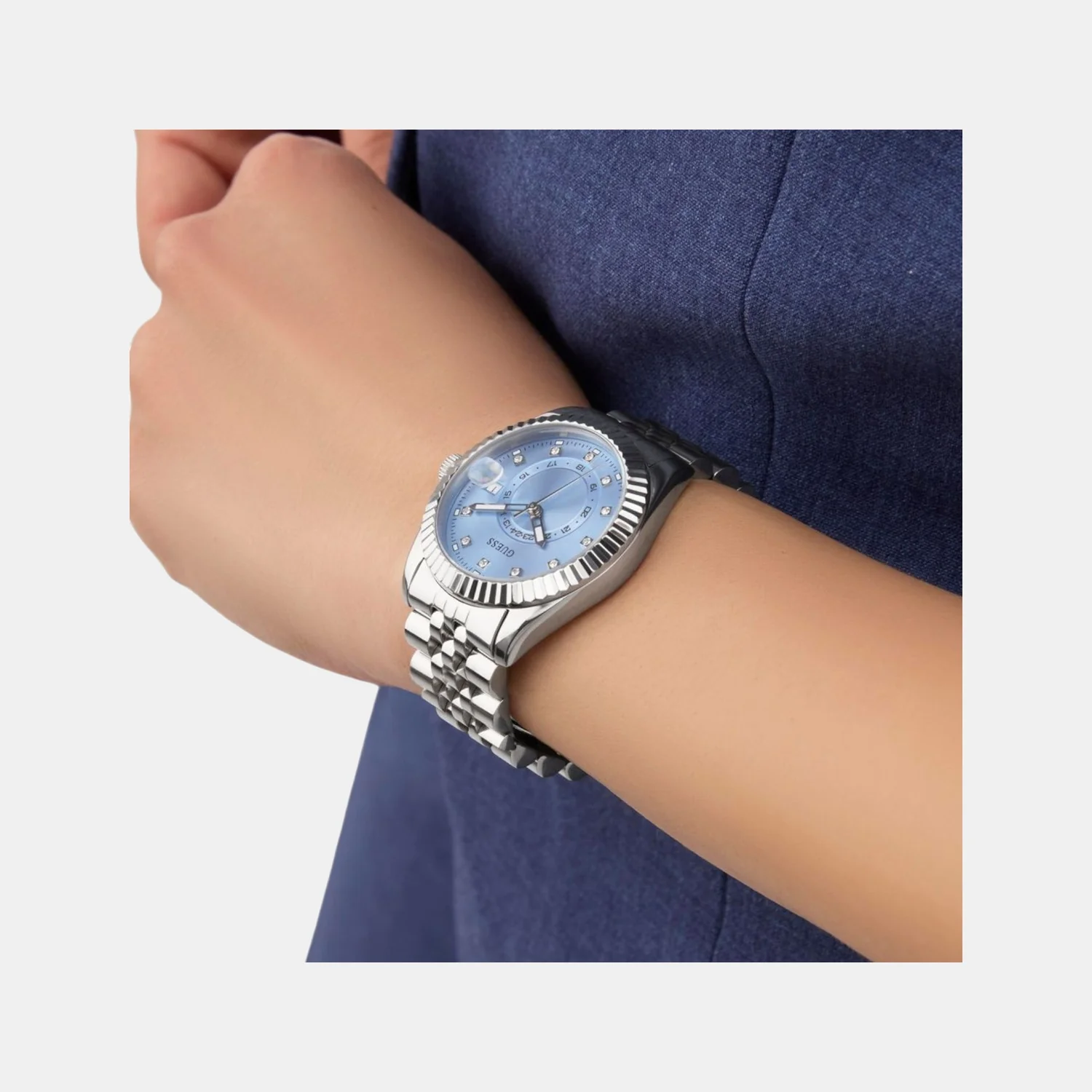 Jada Women Quartz Ice Blue Dial Analog Recycled Steel Watch GW0936L1 - Image 7
