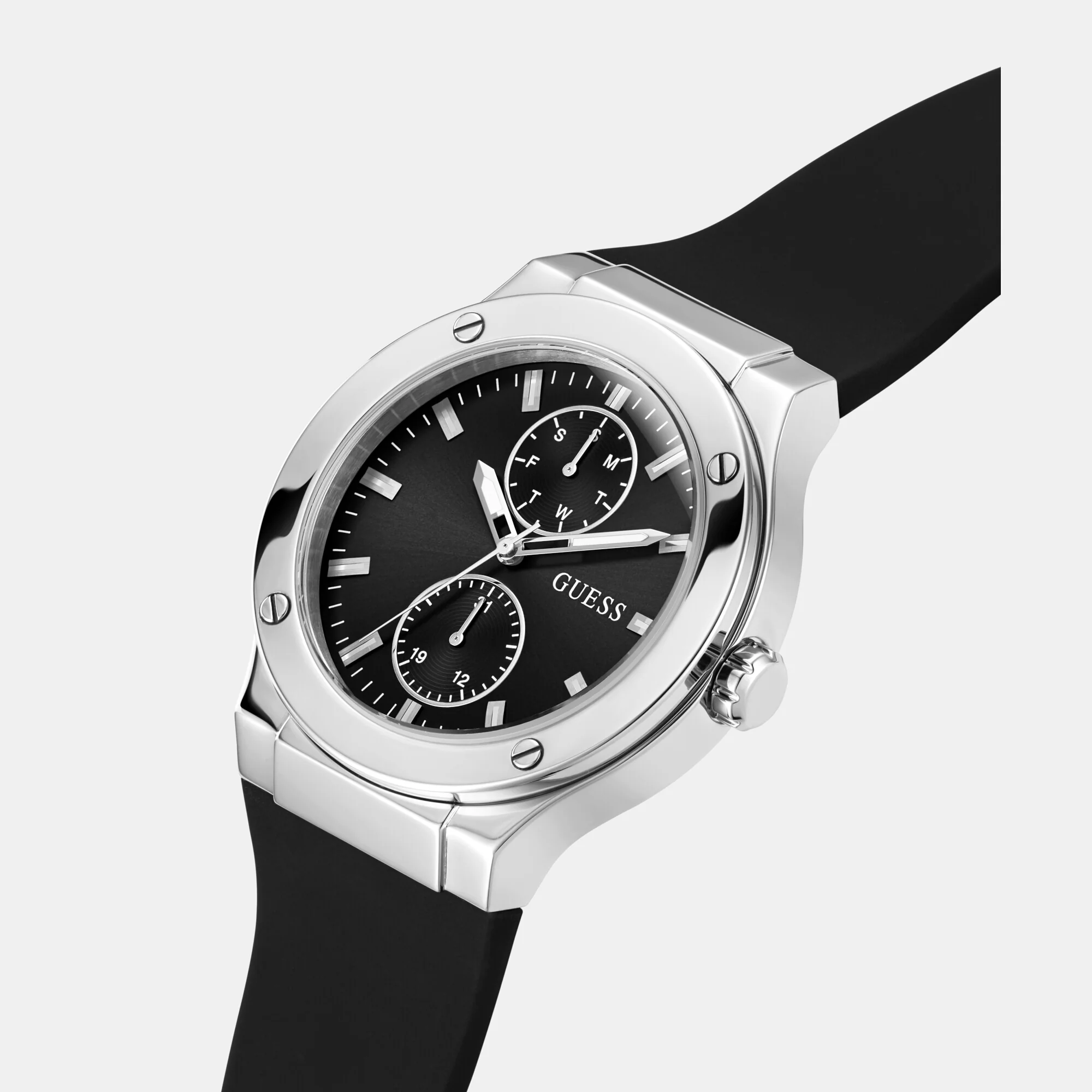 Jet Men Quartz Black Dial Chronograph Silicone Watch GW0491G3 - Image 3