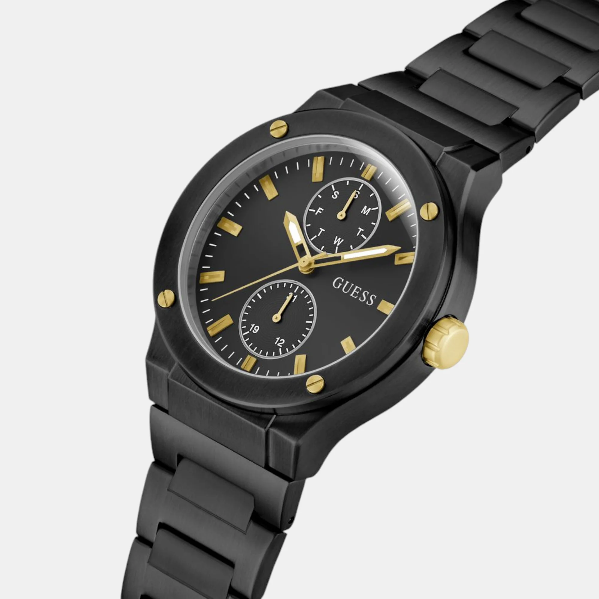 Jet Men Quartz Black Dial Multi-Function Stainless Steel Watch GW0795G3 - Image 4
