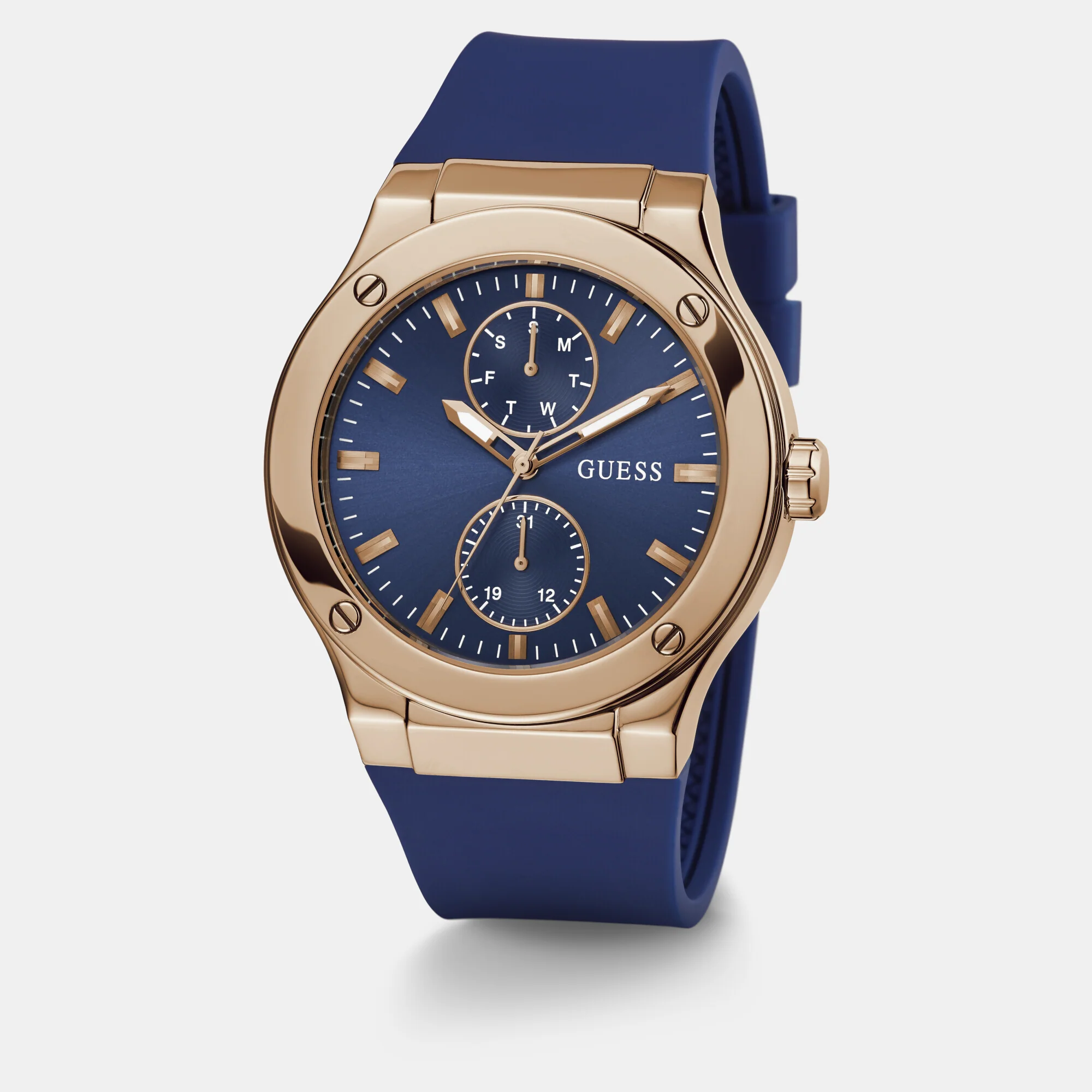 Jet Men Quartz Blue Dial Chronograph Silicone Watch GW0491G4 - Image 3