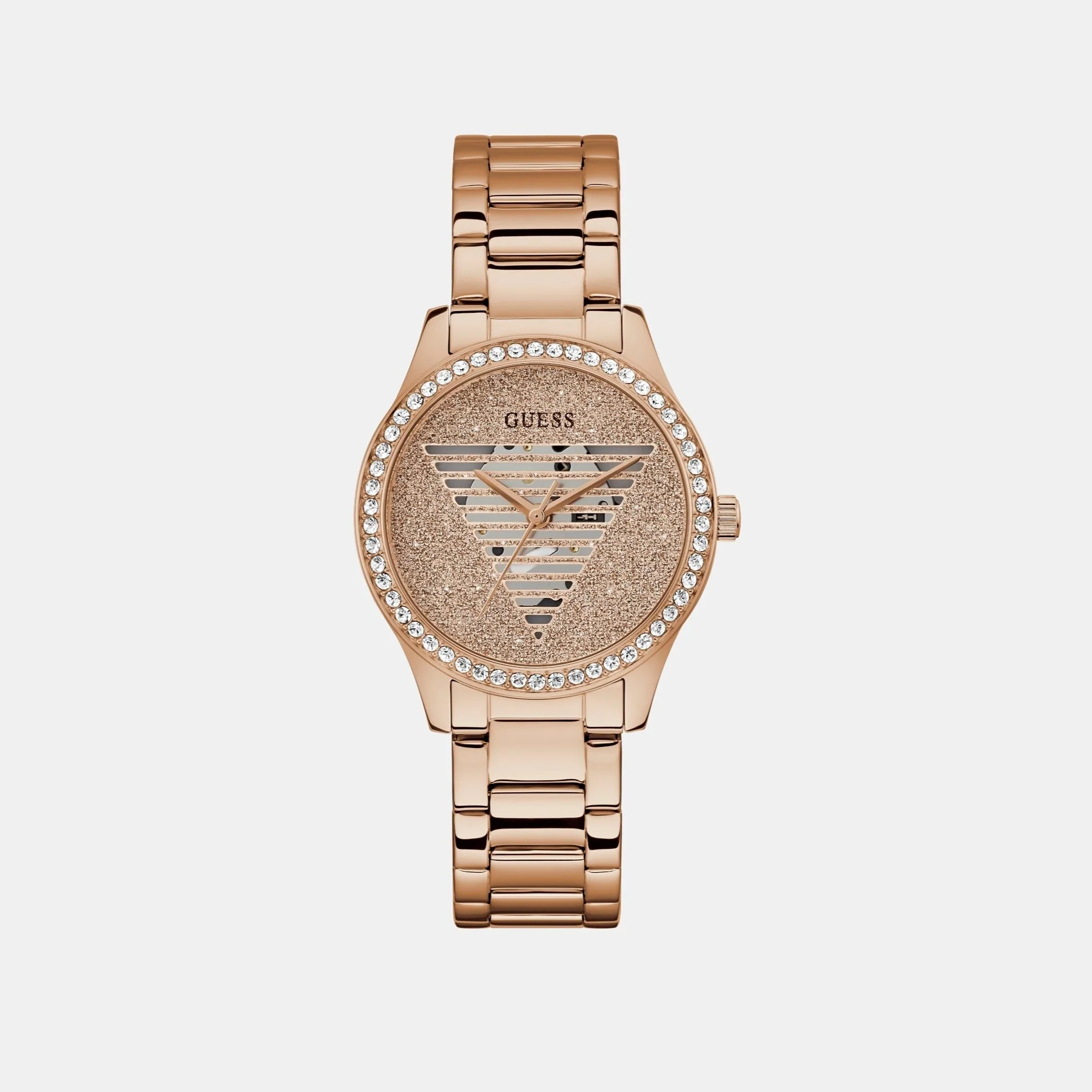 Lady Idol Women Quartz Rose Gold Dial Analog Stainless Steel Watch GW0605L3