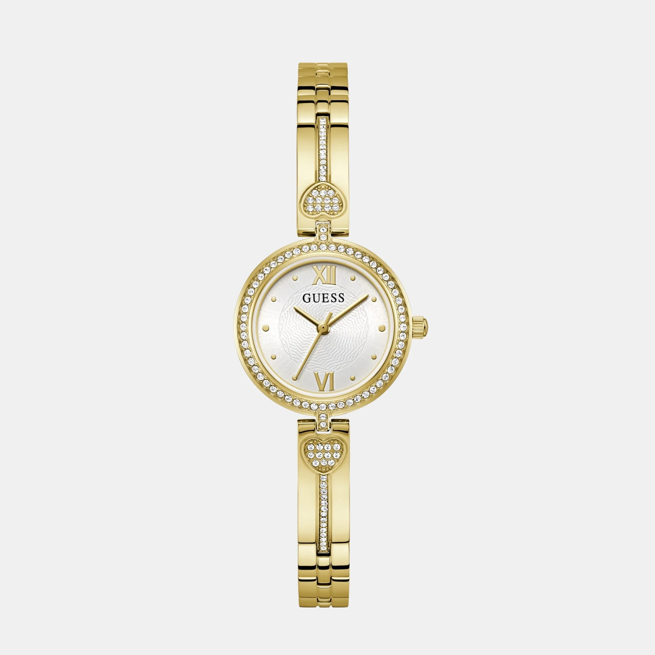 Lovely Women Quartz White Dial Analog Stainless Steel Watch GW0655L2