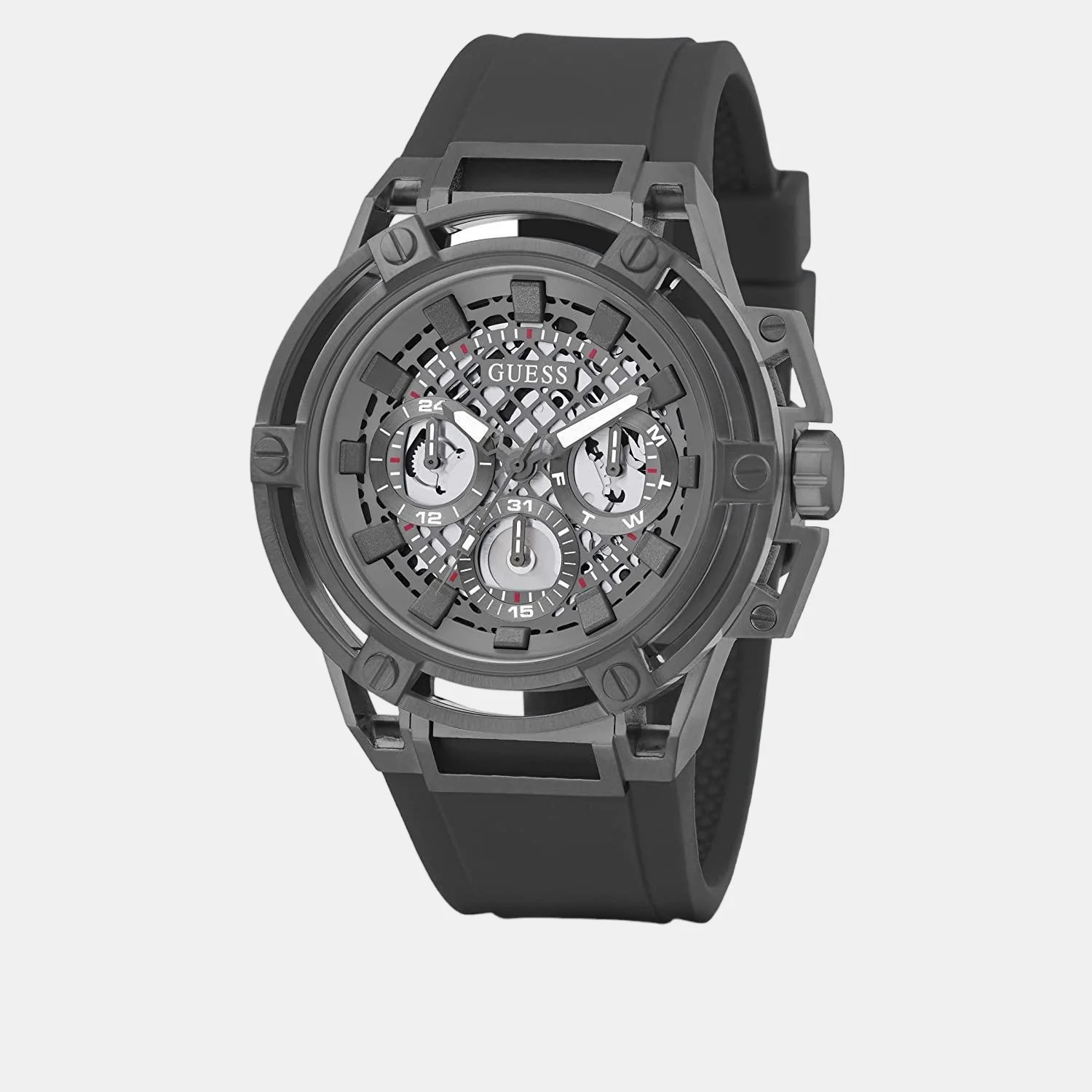 Matrix Round Men Quartz Grey Dial Chronograph Silicone Watch GW0423G3 - Image 5