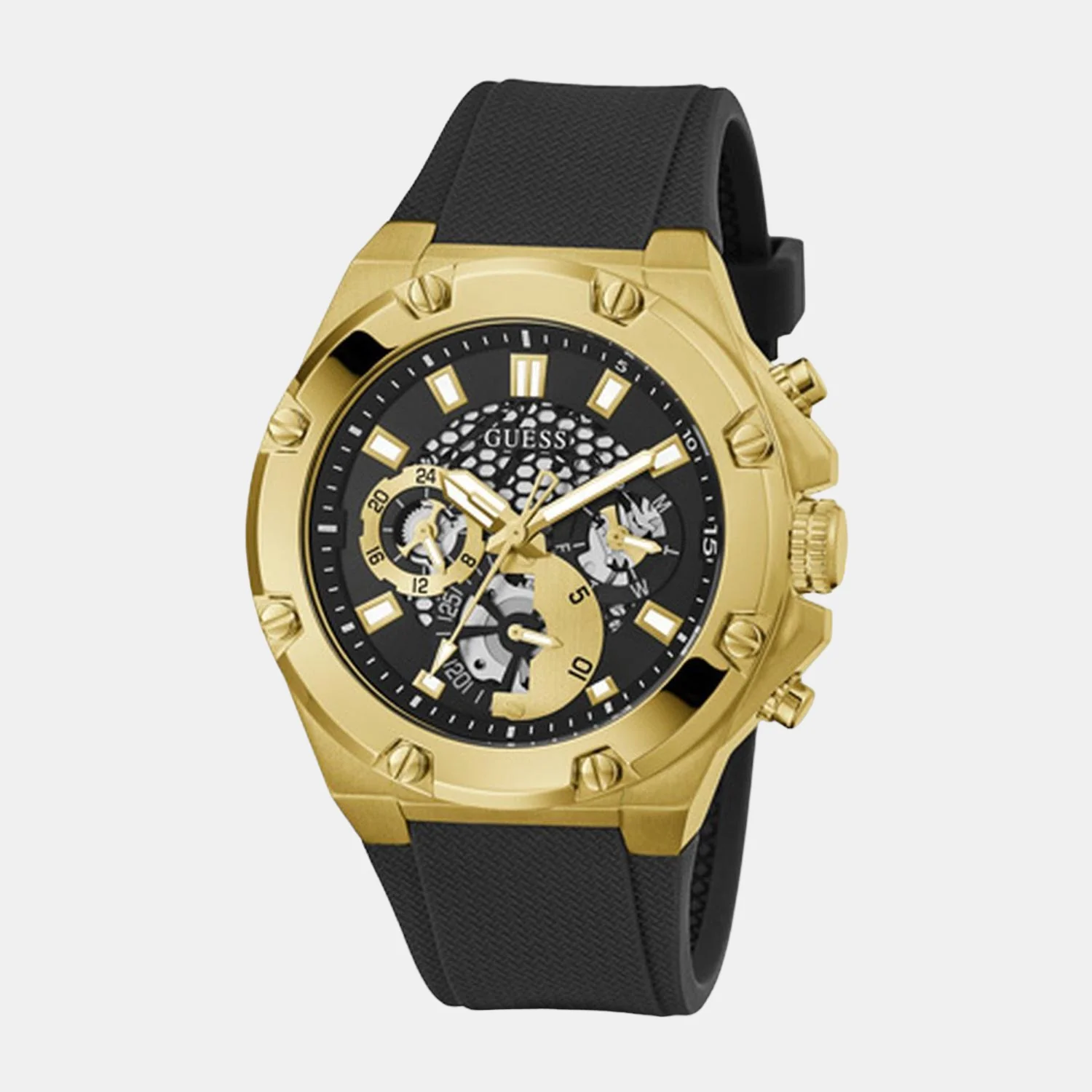 Men Quartz Black Dial Analog Silicone Watch GW0334G2 - Image 4