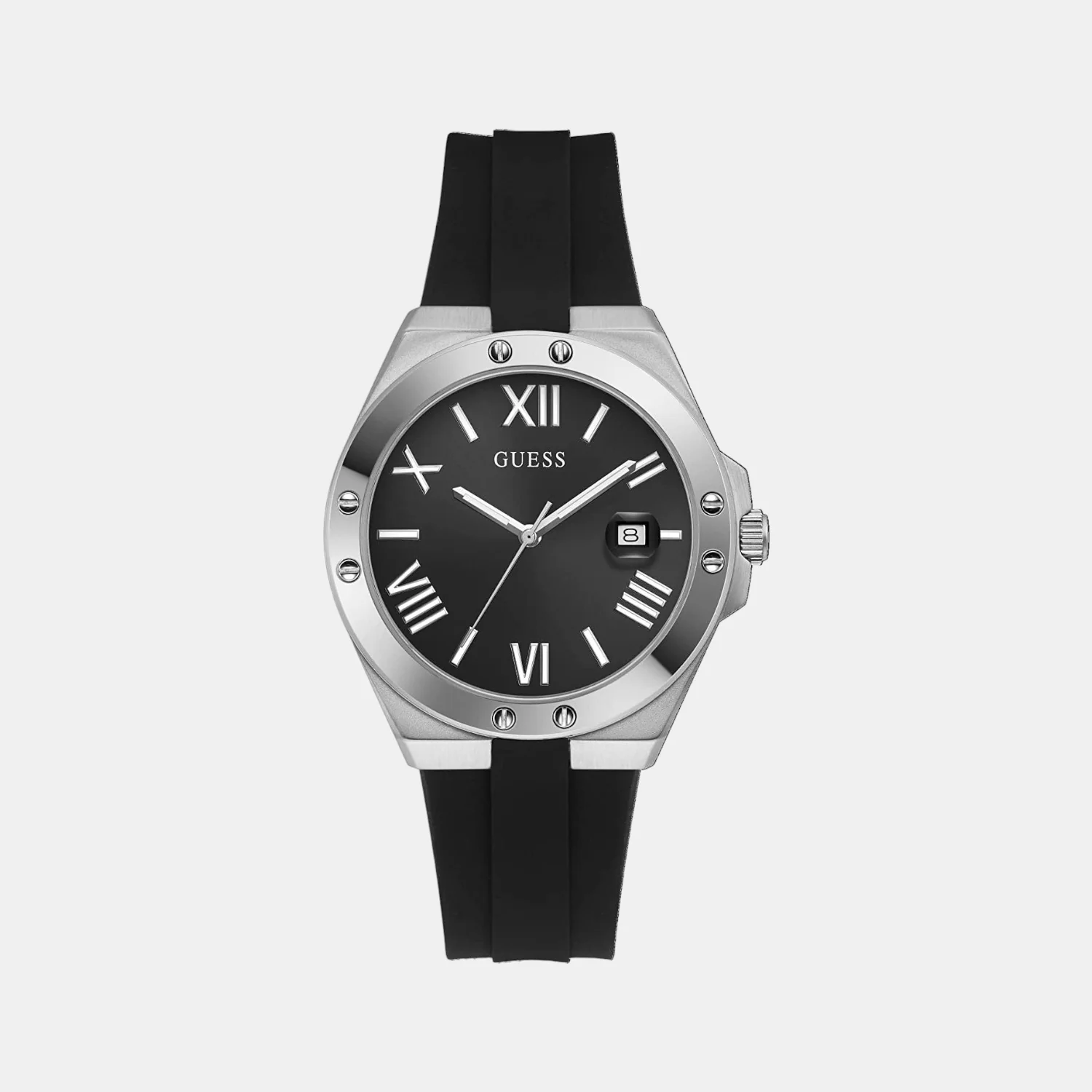 Men Quartz Black Dial Analog Silicone Watch GW0388G1
