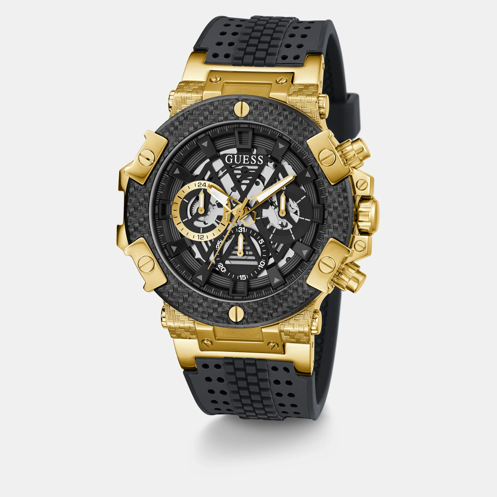 Men Quartz Black Dial Analog Silicone Watch GW0486G2 - Image 5