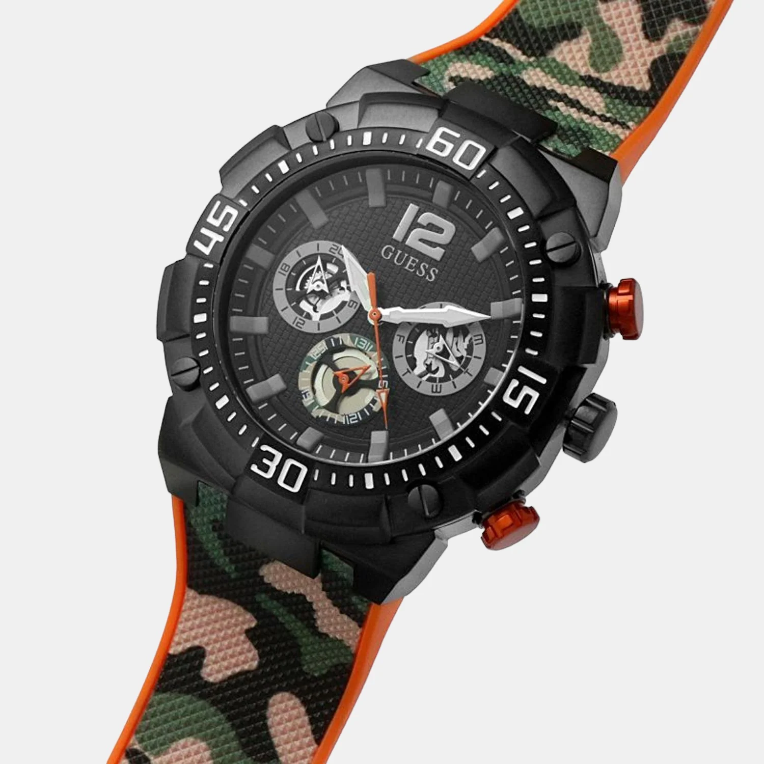 Men Quartz Black Dial Chronograph Silicone Watch GW0264G2 - Image 4