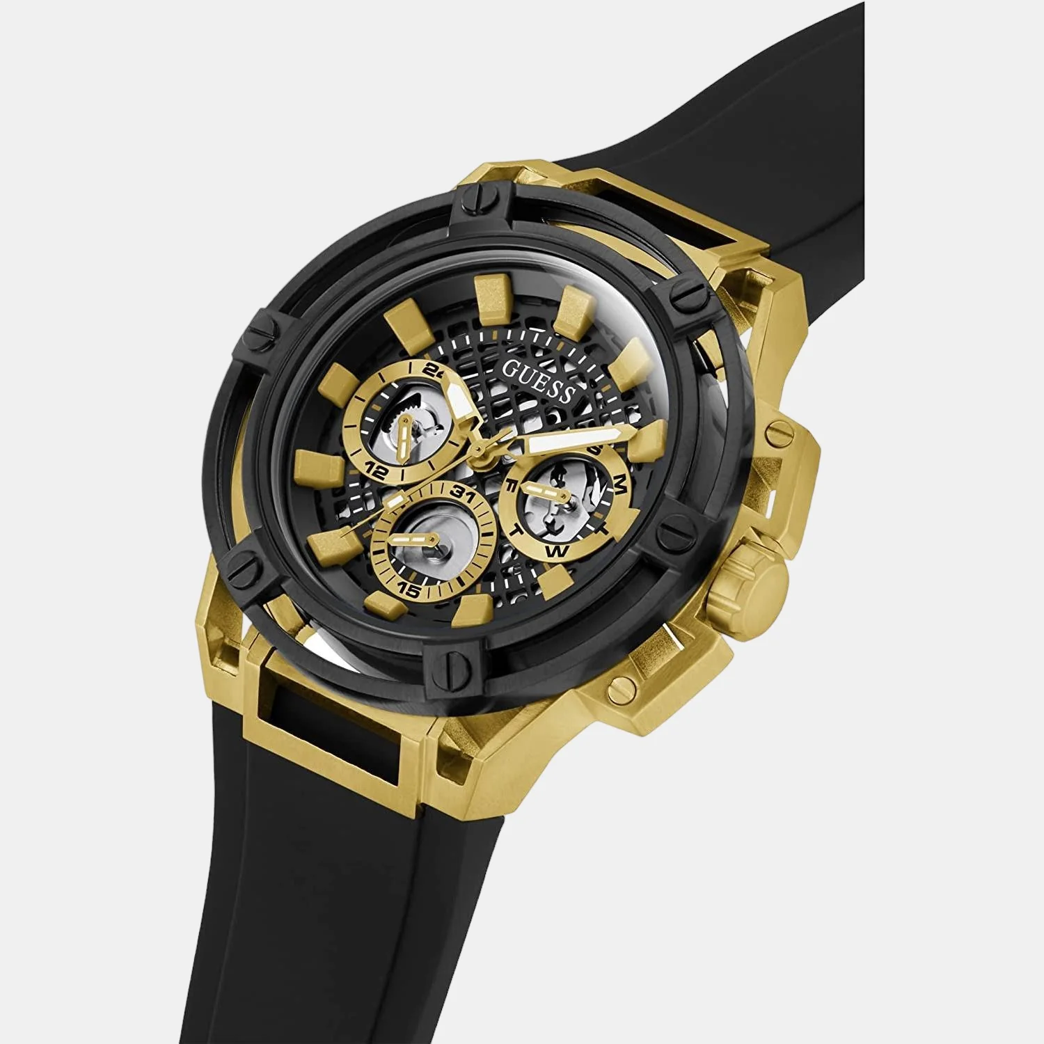 Men Quartz Black Dial Chronograph Silicone Watch GW0423G2 - Image 4