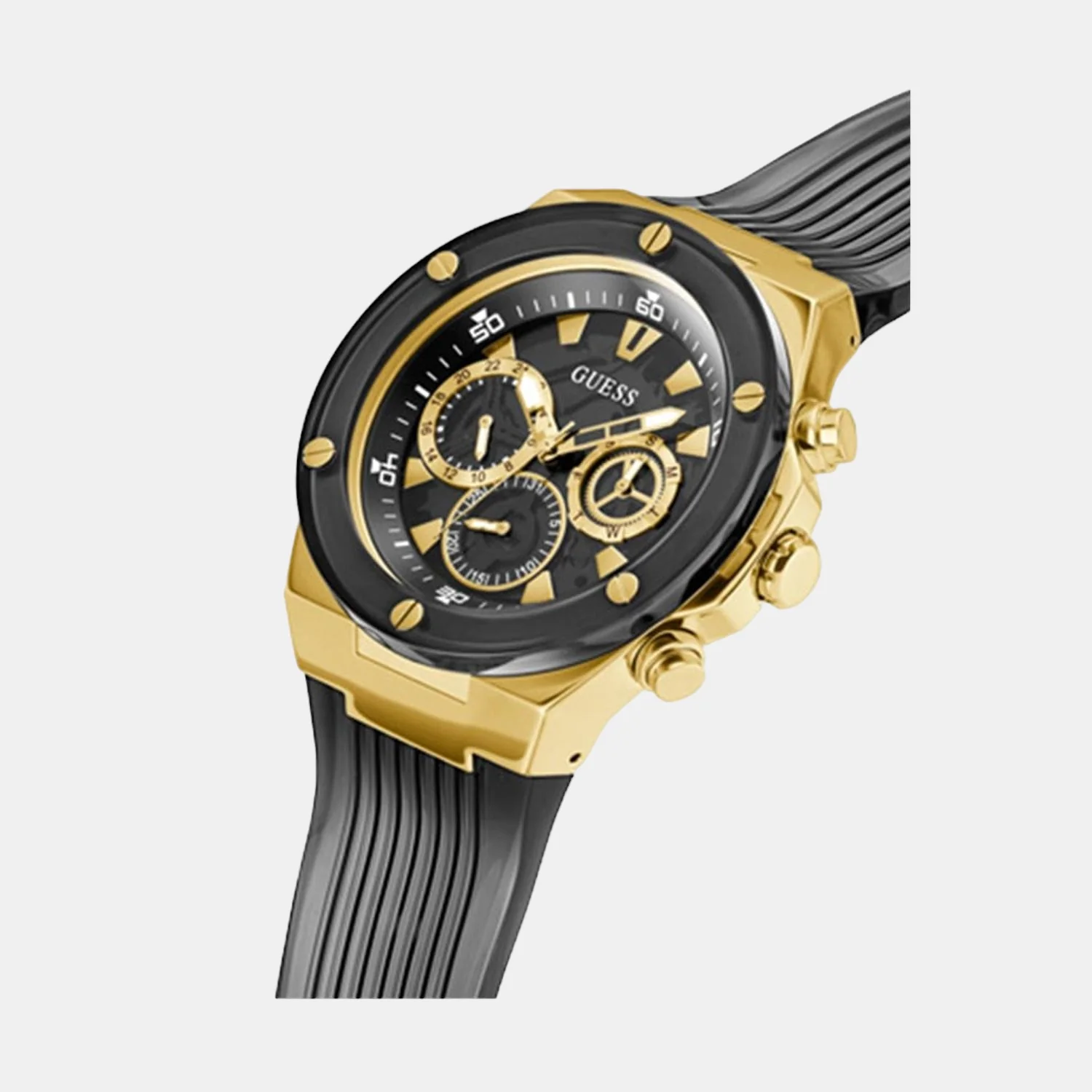 Men Quartz Black Dial Chronograph Silicone Watch GW0425G1 - Image 3