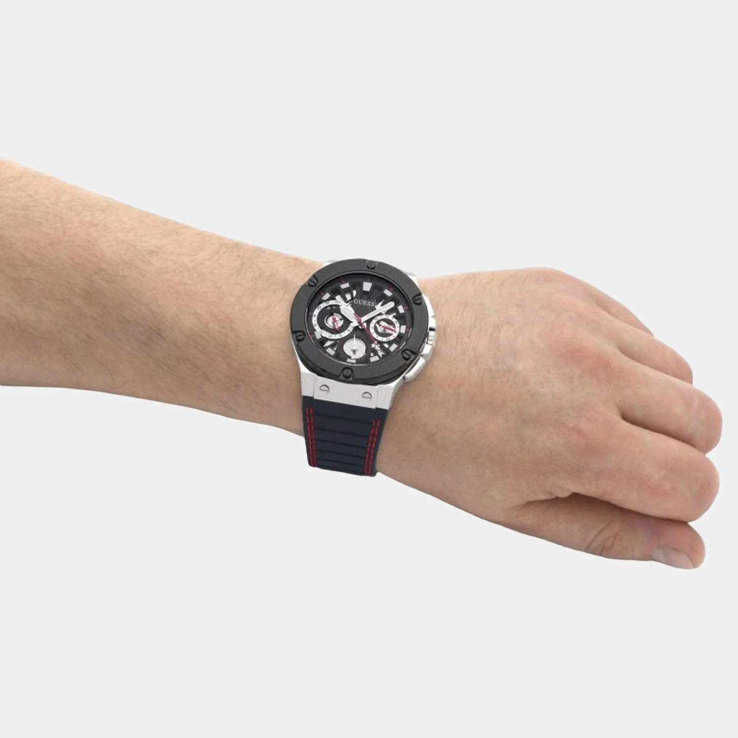 Men Quartz Black Dial Chronograph Silicone Watch GW0487G1 - Image 5