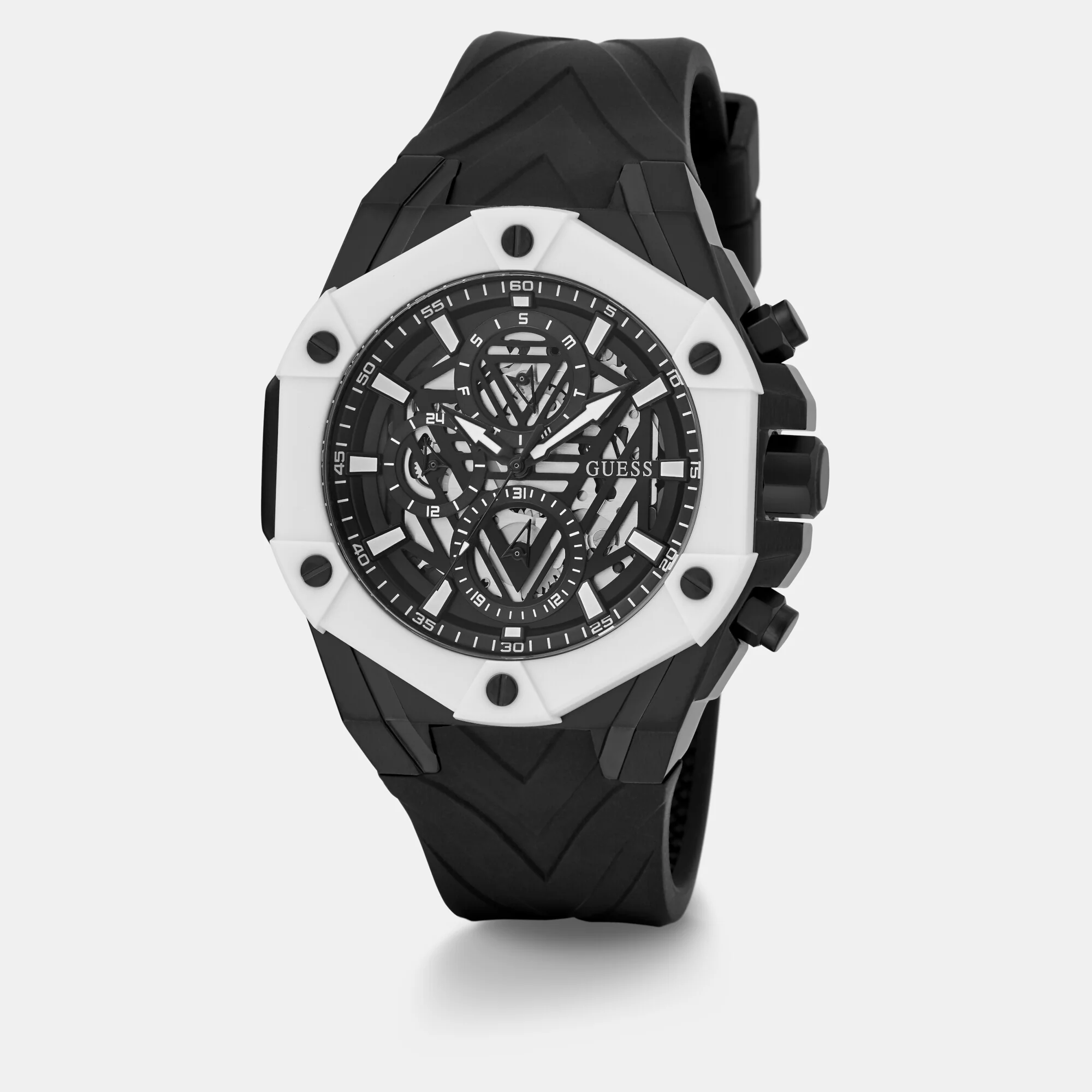 Men Quartz Black Dial Chronograph Silicone Watch GW0579G1 - Image 5