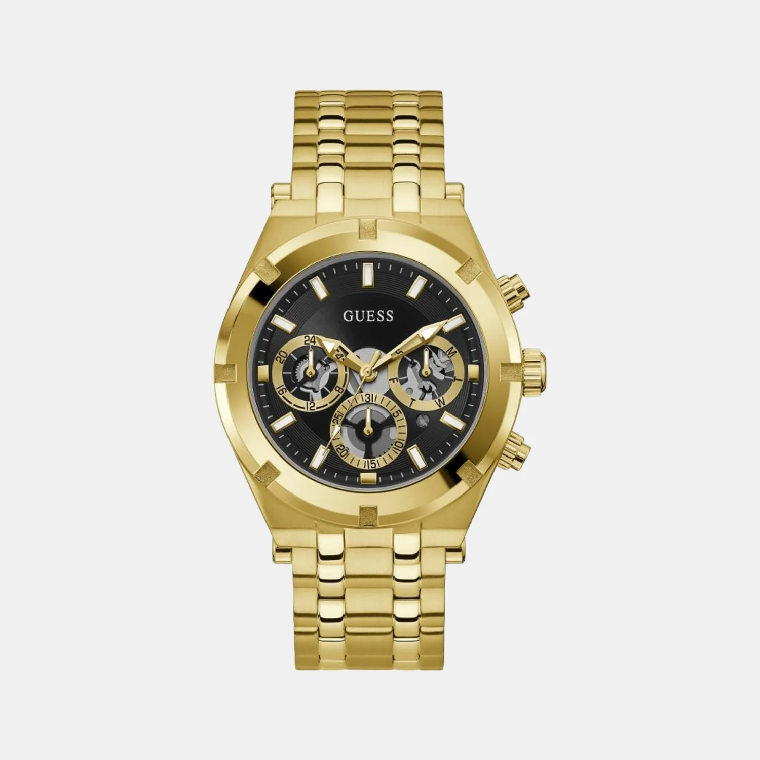 Men Quartz Black Dial Chronograph Stainless Steel Watch GW0260G2