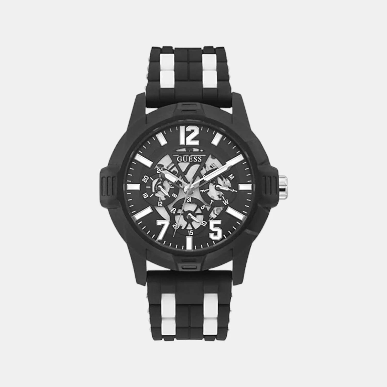 Men Quartz Black Dial Chronograph Stainless Steel Watch GW0428G1