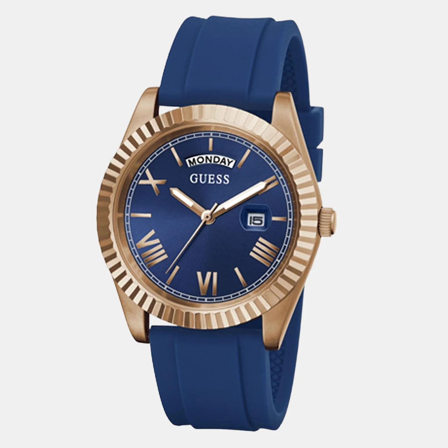 Men Quartz Blue Dial Analog Silicone Watch GW0335G2 - Image 2