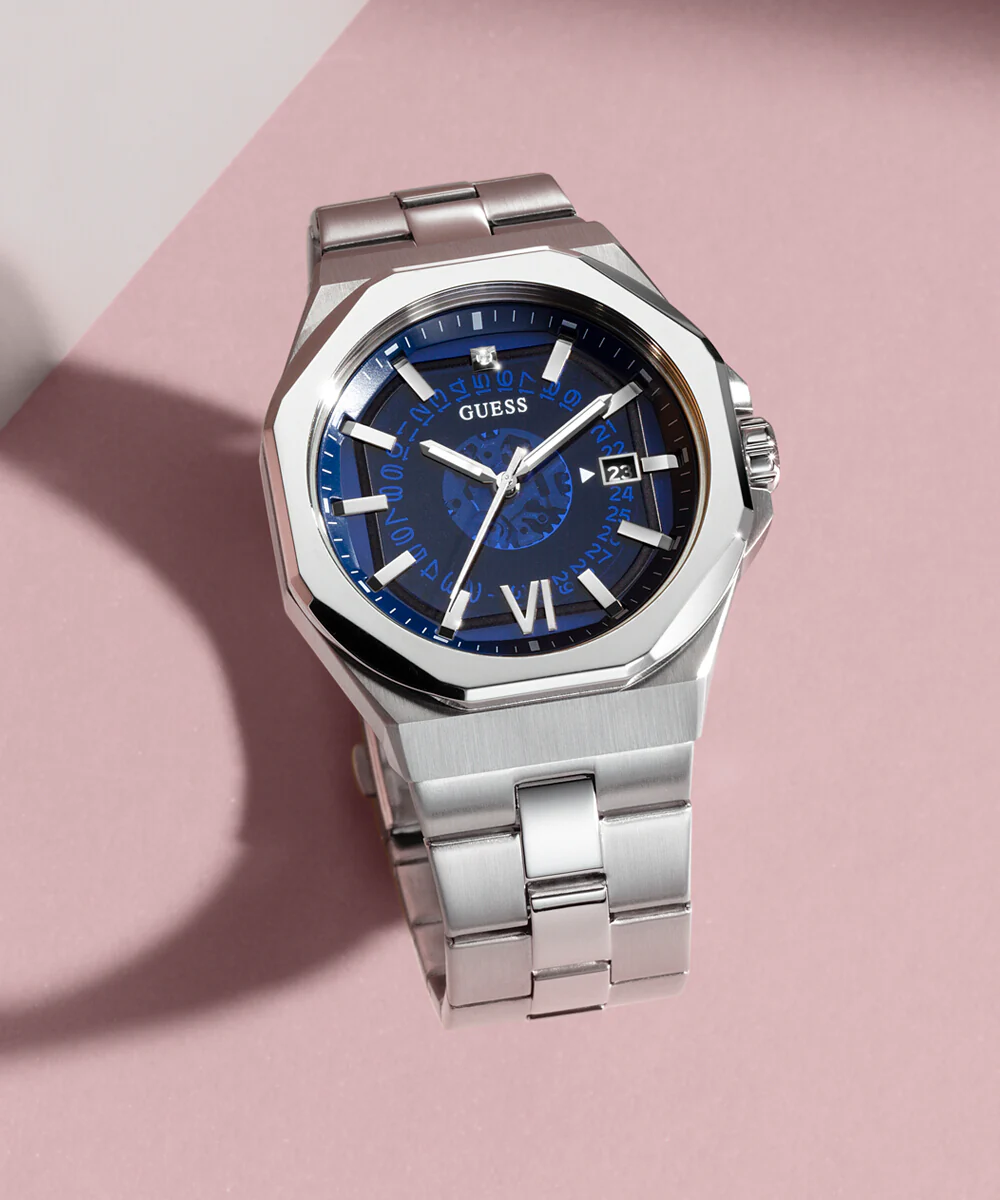 Men Quartz Blue Dial Analog Stainless Steel Watch GW0573G1 - Image 9