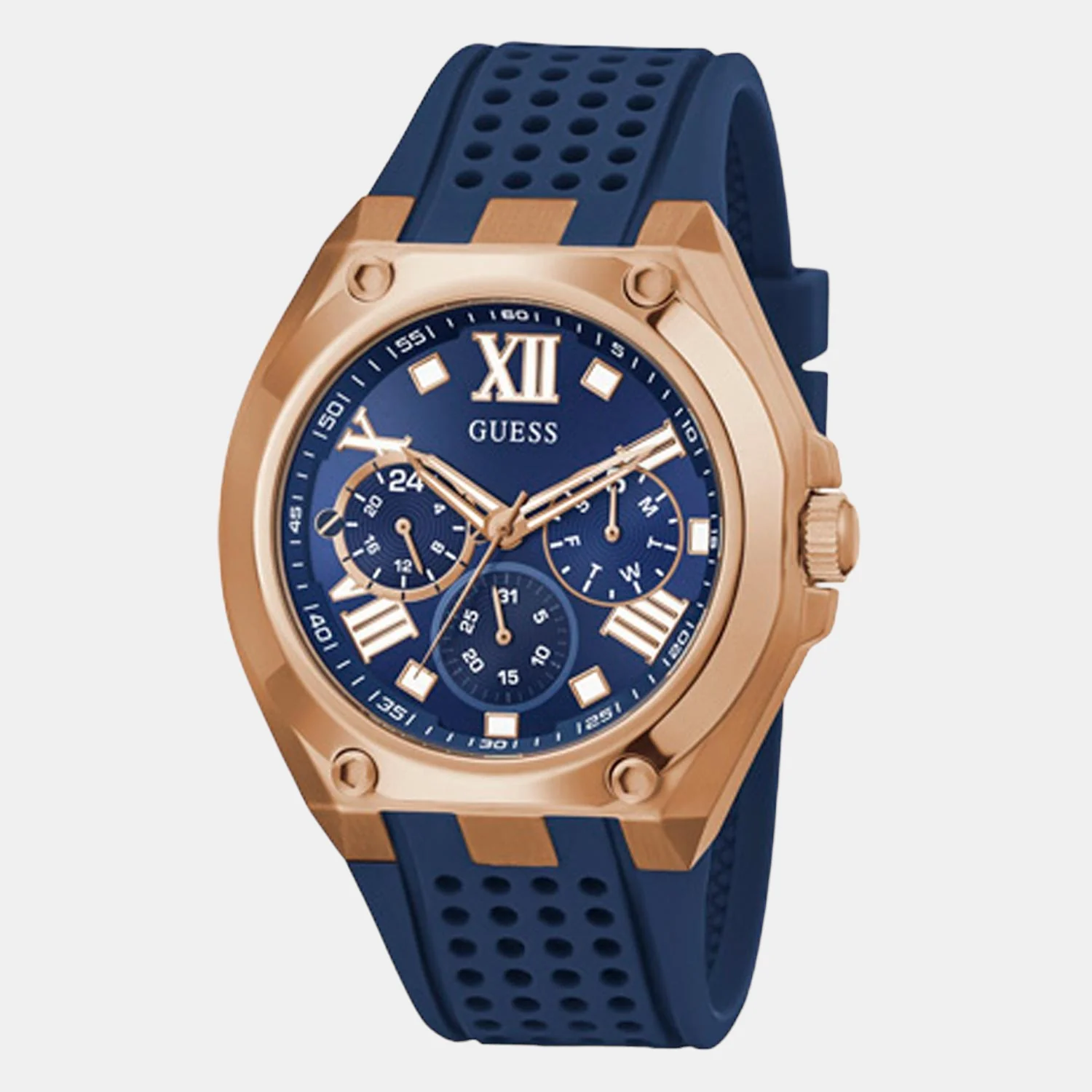 Men Quartz Blue Dial Chronograph Silicone Watch GW0363G2 - Image 2