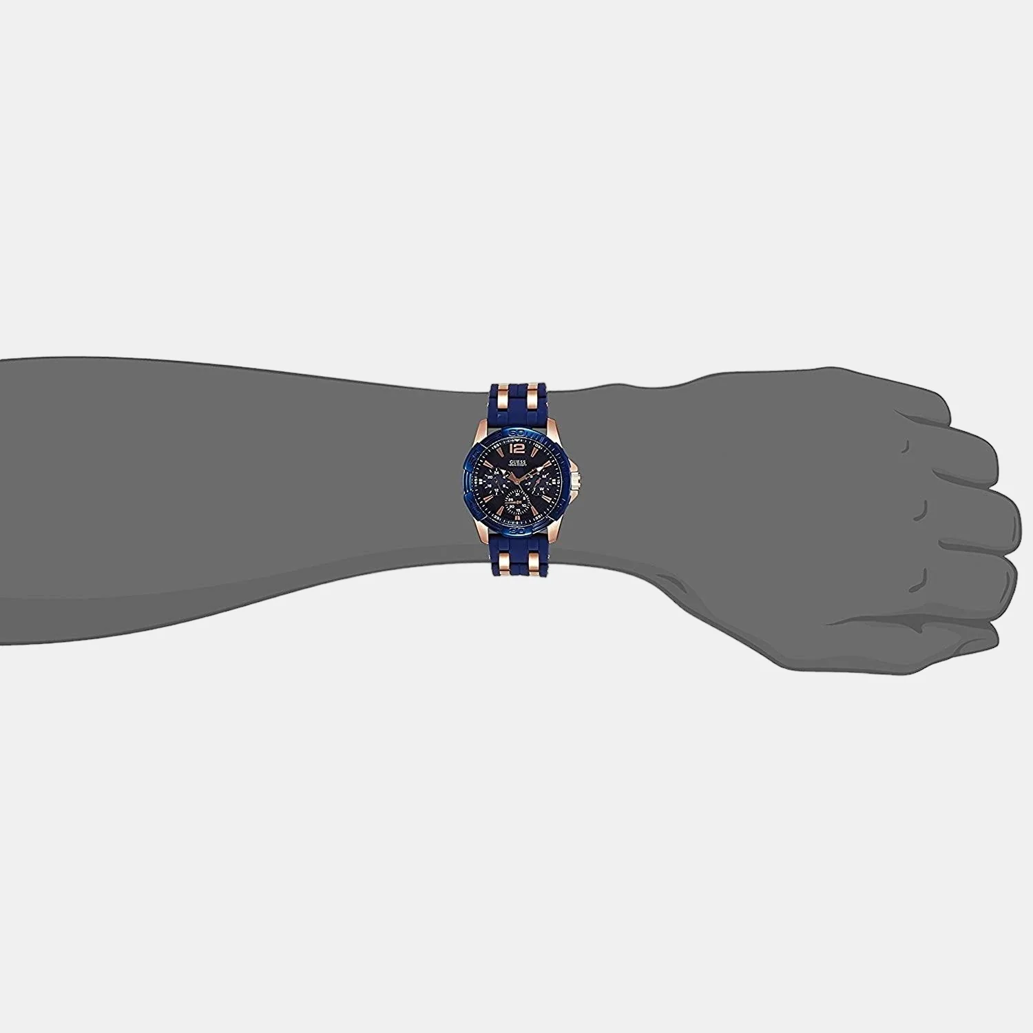 Men Quartz Blue Dial Chronograph Silicone Watch W0366G4 - Image 4