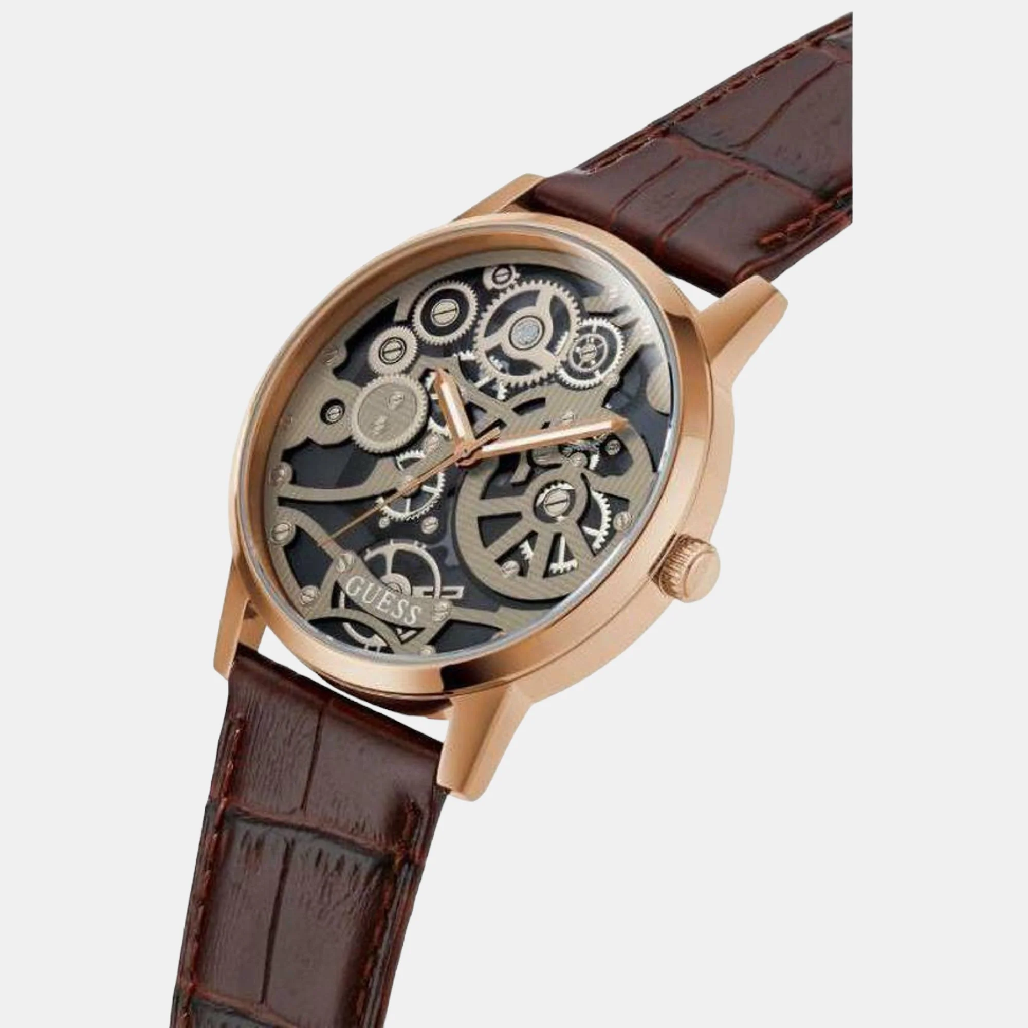 Men Quartz Brown Dial Analog Leather Watch GW0570G2 - Image 2