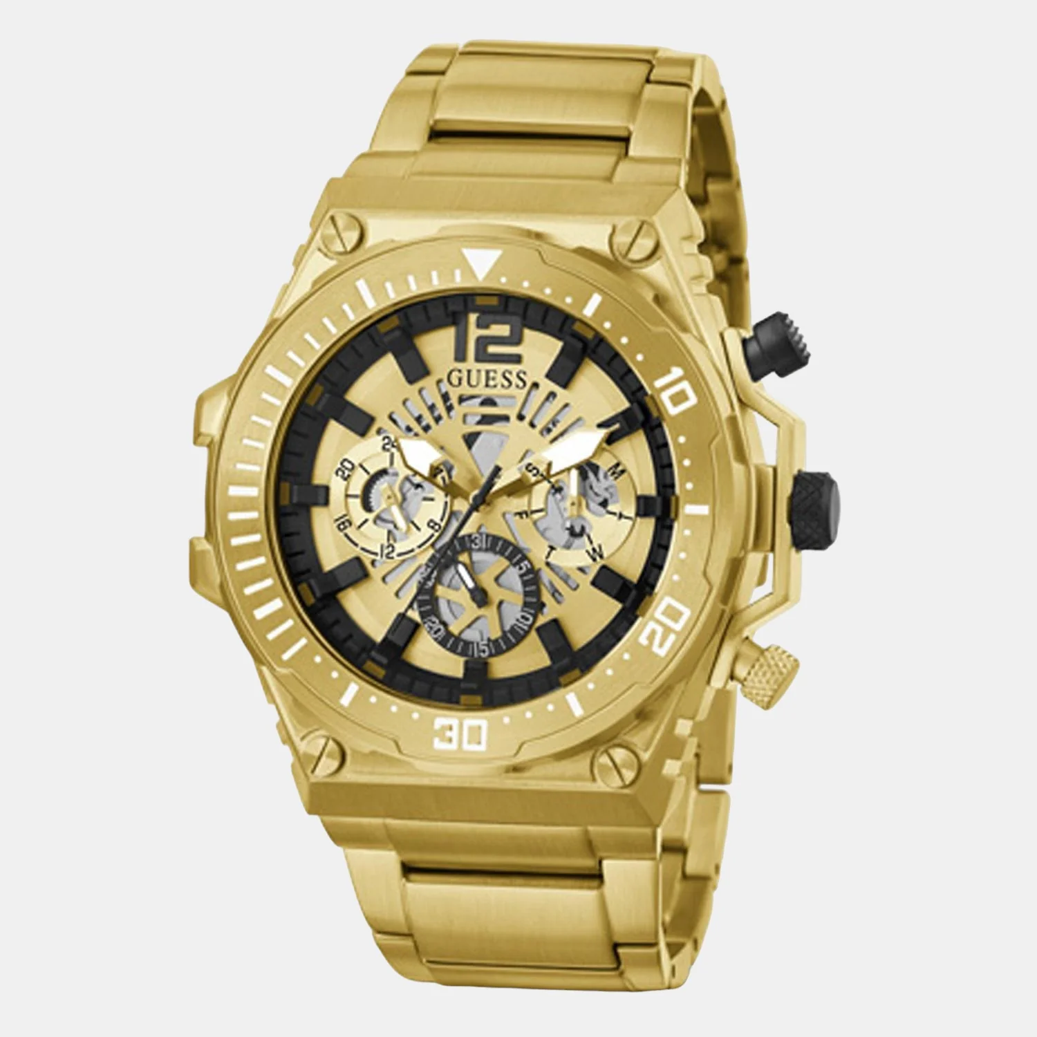 Men Quartz Gold Dial Chronograph Stainless Steel Watch GW0324G2 - Image 2