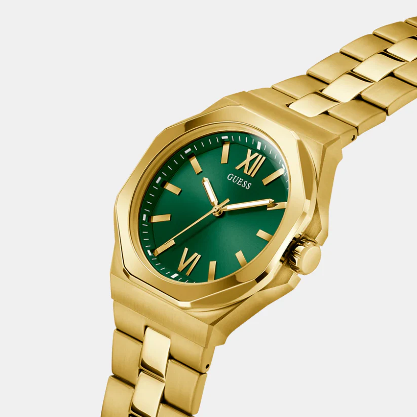 Men Quartz Green Dial Analog Stainless Steel Watch GW0849G2 - Image 2