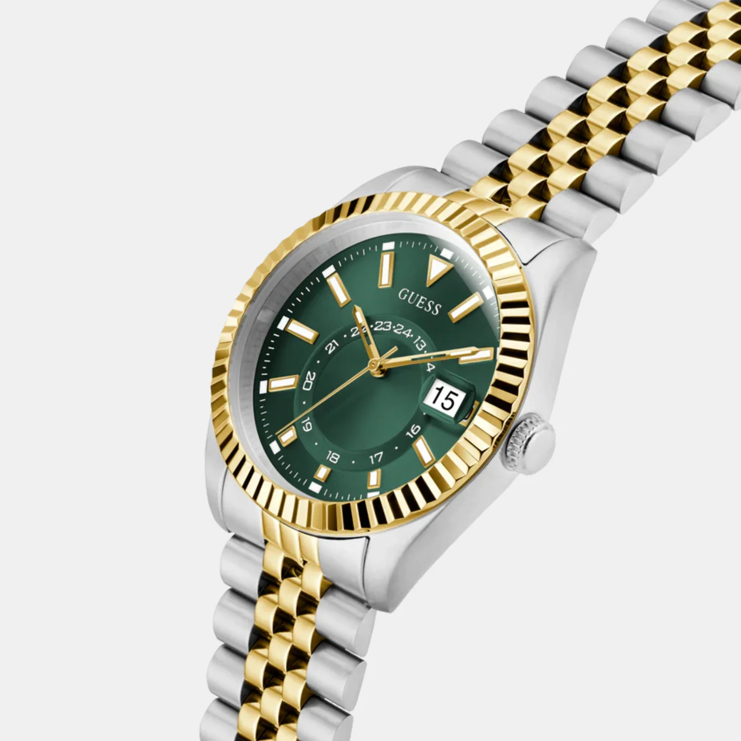 Men Quartz Green Dial Analog Stainless Steel Watch GW0977G4 - Image 3