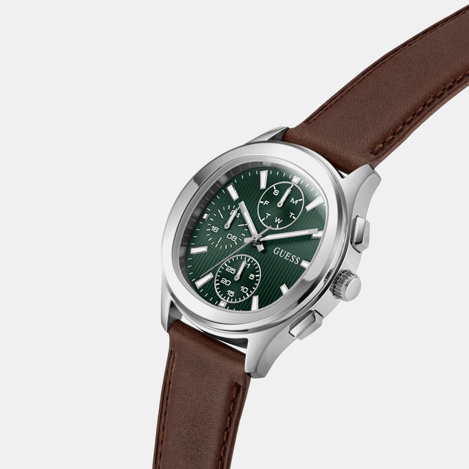 Men Quartz Green Dial Chronograph Leather Watch GW1049G1 - Image 2