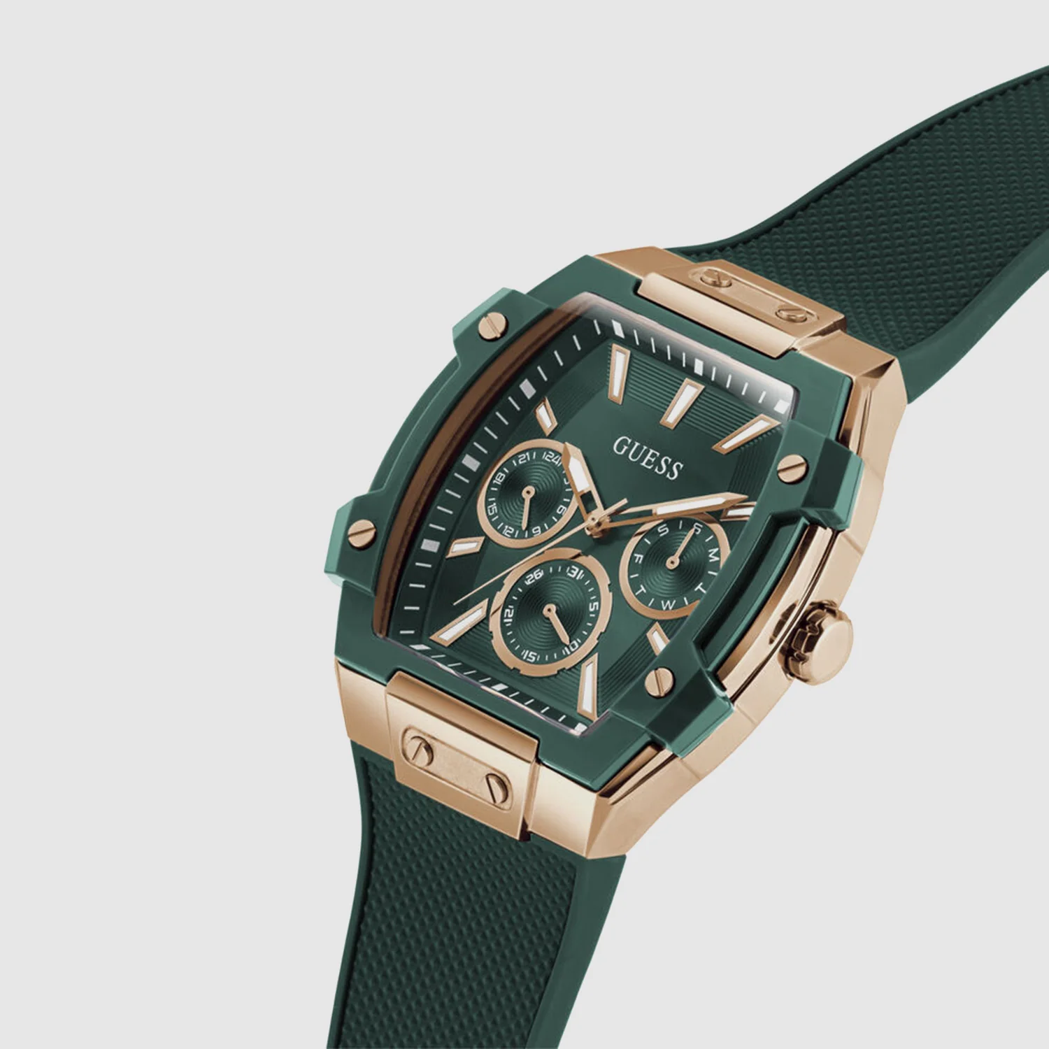Men Quartz Green Dial Chronograph Silicone Watch GW0956G6 - Image 2