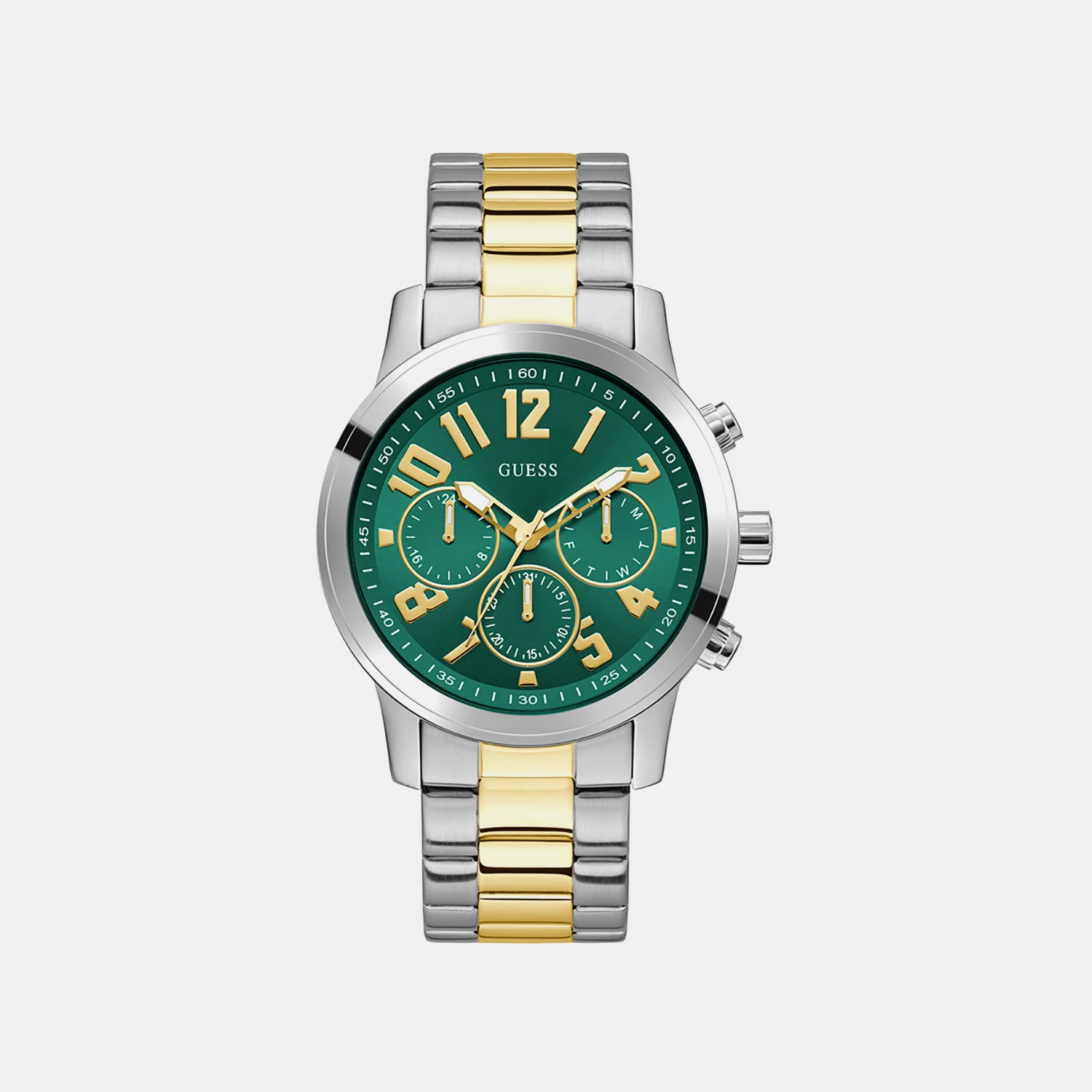 Men Quartz Green Dial Multi-function Stainless Steel Watch GW1006G4