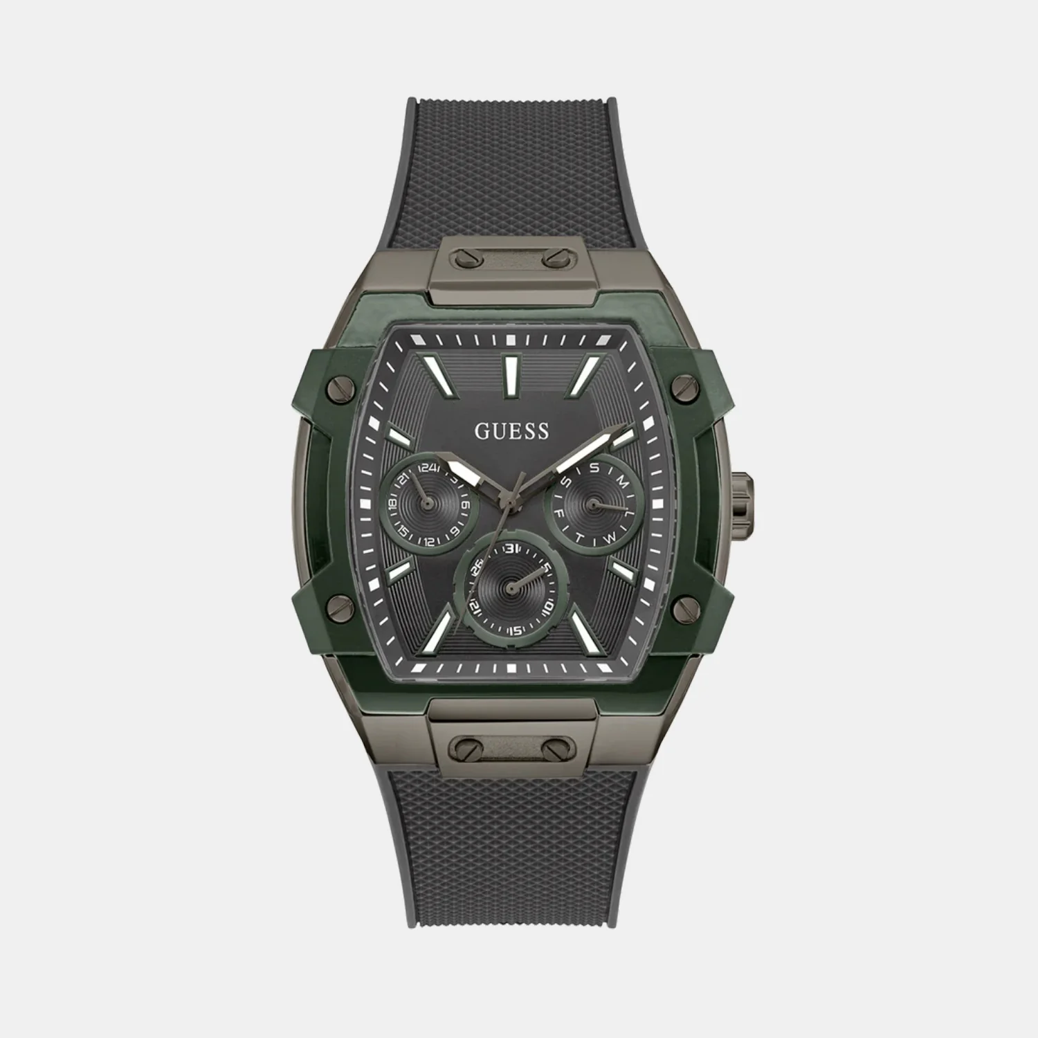 Men Quartz Grey Dial Multi-Function Silicone Watch GW0956G3