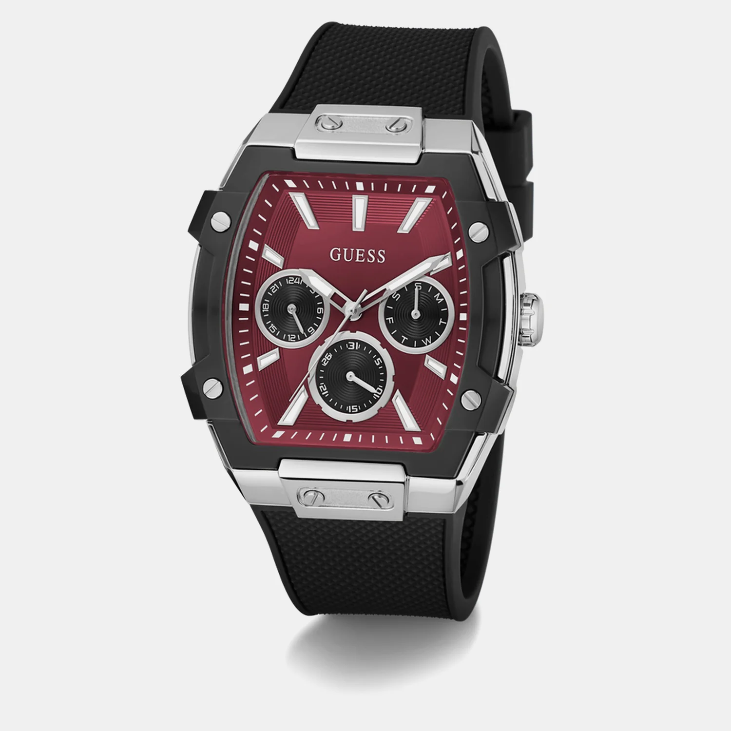 Men Quartz Red Dial Multi-Function Silicone Watch GW0956G1 - Image 4