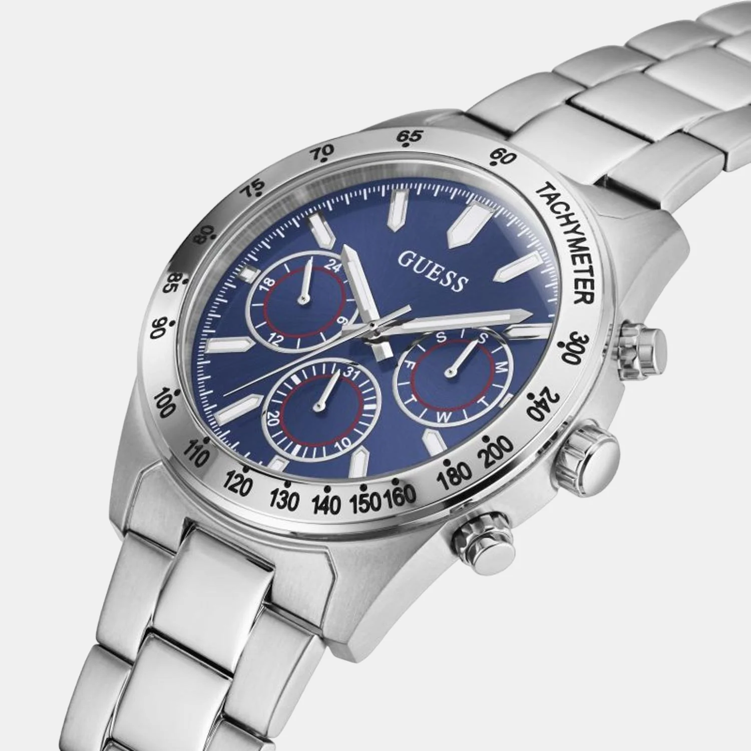 Men Quartz Silver Dial Chronograph Stainless Steel Watch GW0329G1 - Image 5