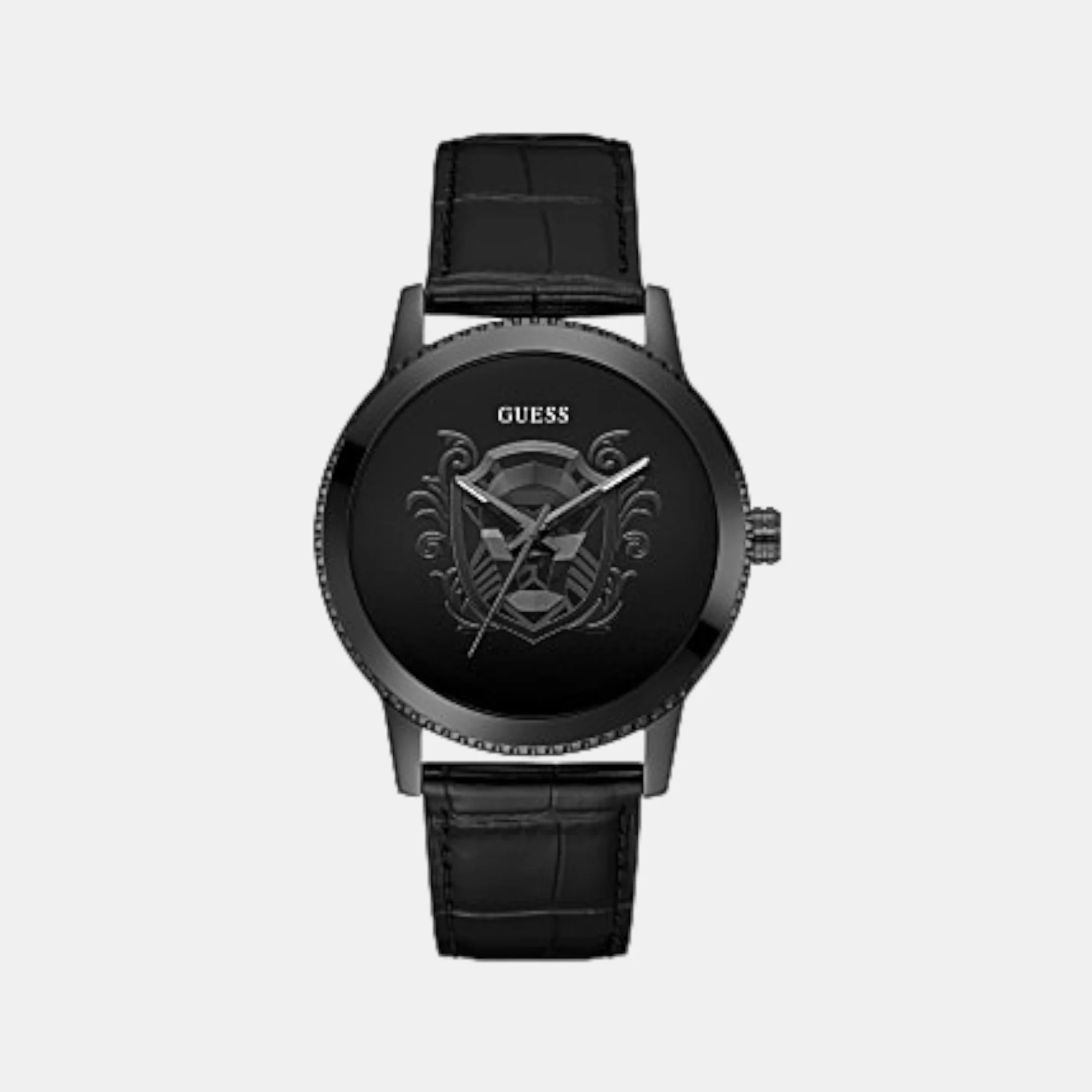 Monarch Men Quartz Black Dial Analog Leather Watch GW0566G2