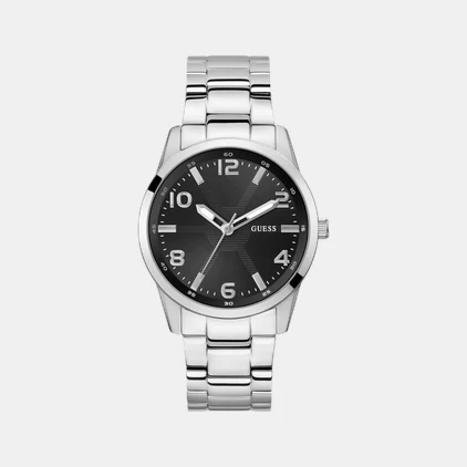 Monte Men Quartz Black Dial Analog Stainless Steel Watch GW0804G2