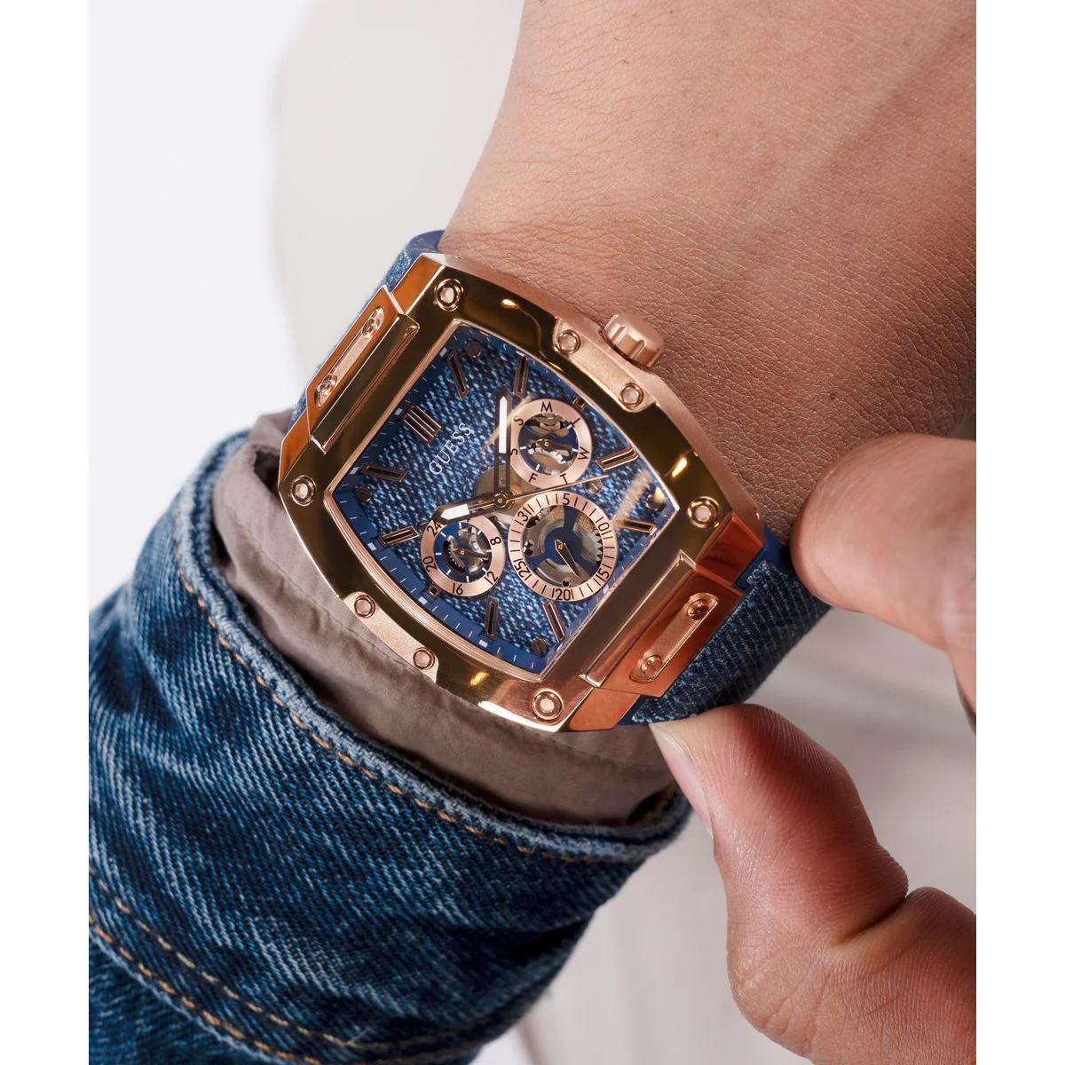 Phoenix Men Quartz Blue Dial Multi-Function Silicone Watch GW0786G2 - Image 8