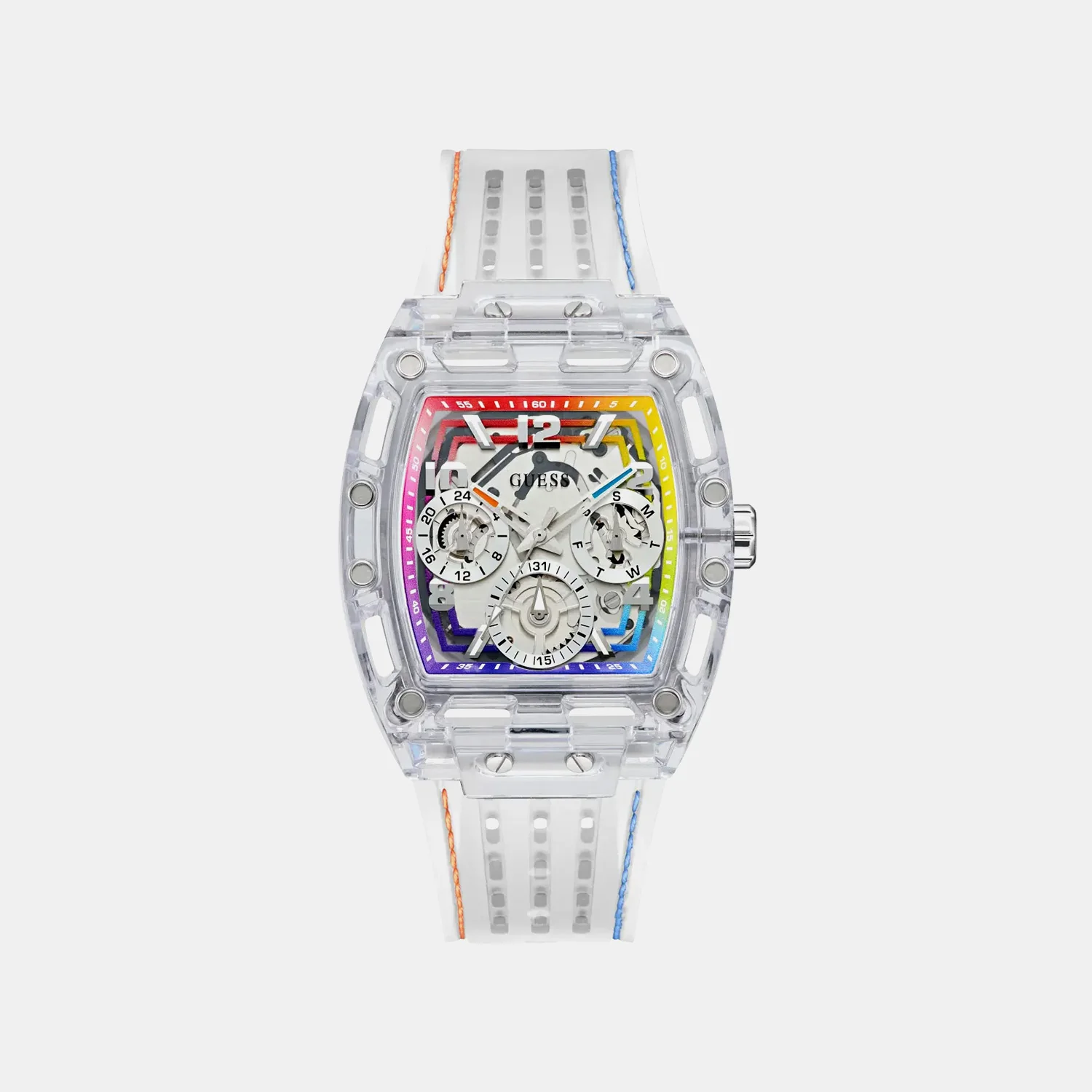 Phoenix Men Quartz Transparent Dial Multi-Function Silicone Watch GW0499G13