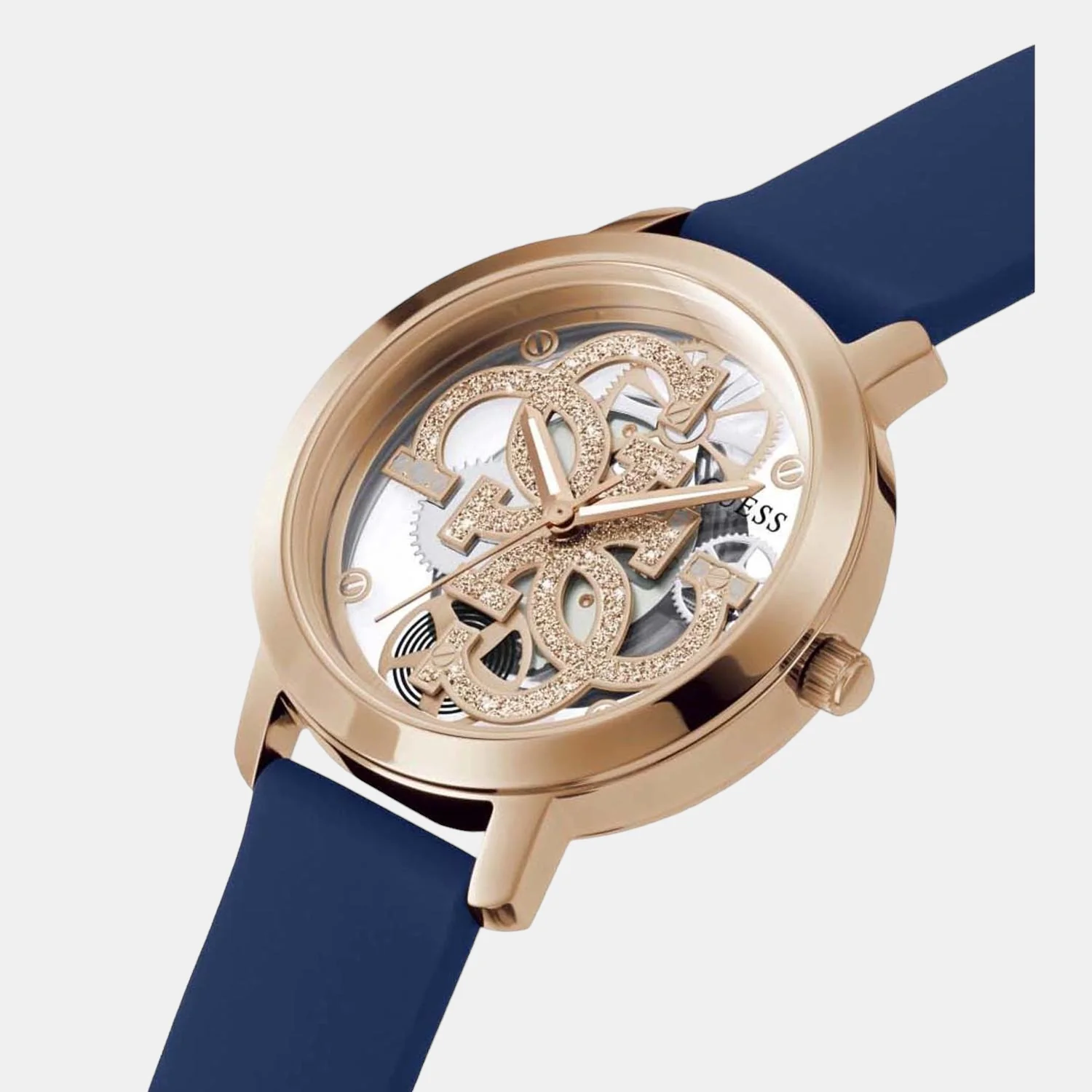 Quattro Clear Women Quartz Rose Gols Dial Analog Silicone Watch GW0452L1 - Image 4