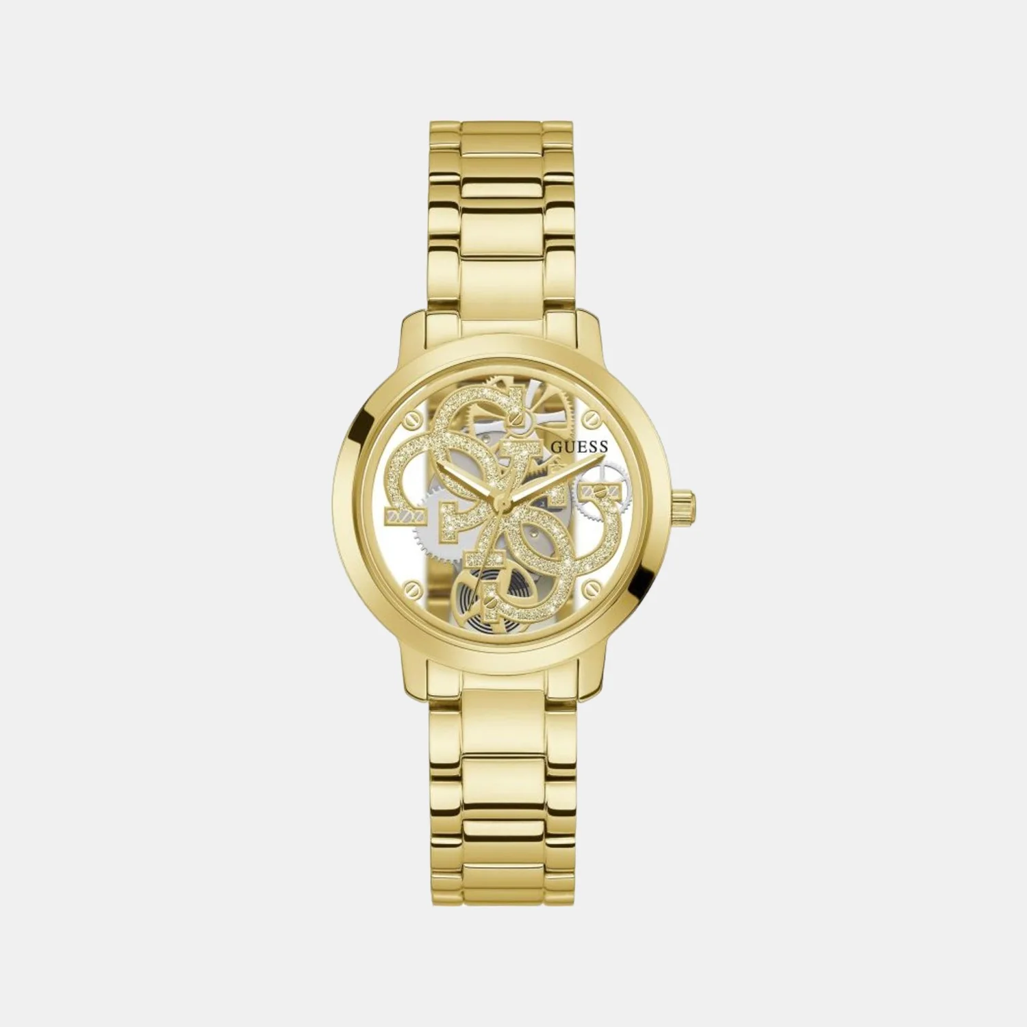 Quattro Women Quartz Gold Dial Analog Stainless Steel Watch GW0300L2