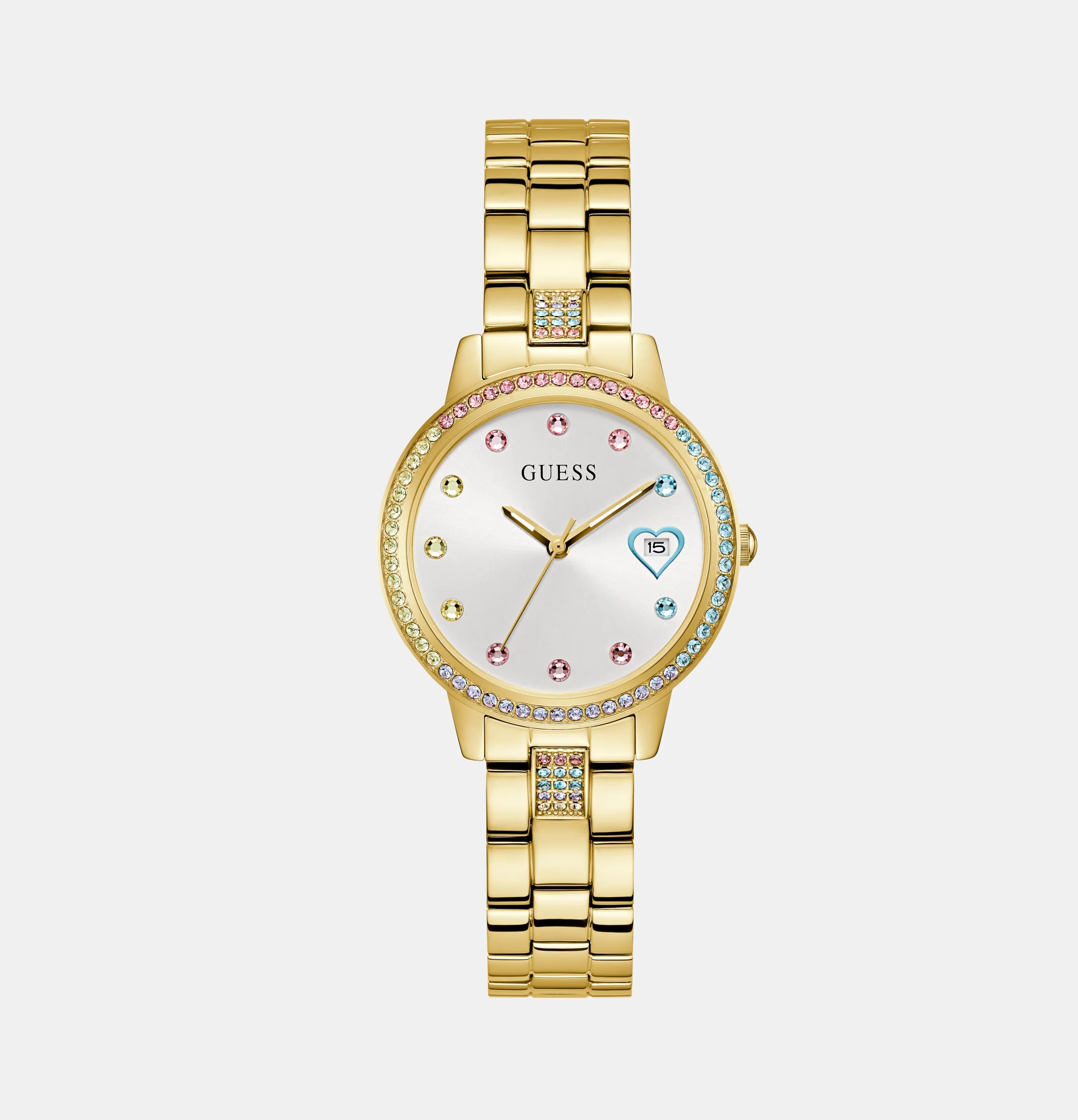 Three of hearts Women Quartz White Dial Analog Stainless Steel Watch GW0657L2 - Image 2