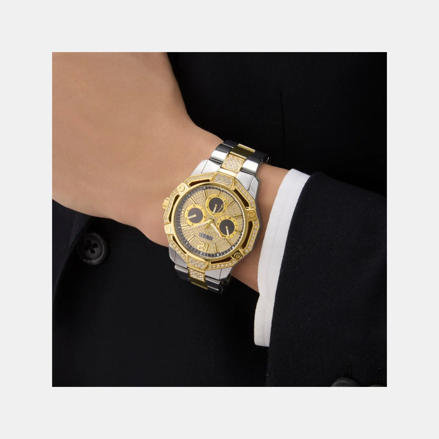 Trend Men Quartz Black Dial Multi-Function Stainless Steel Watch GW0990G4 - Image 9