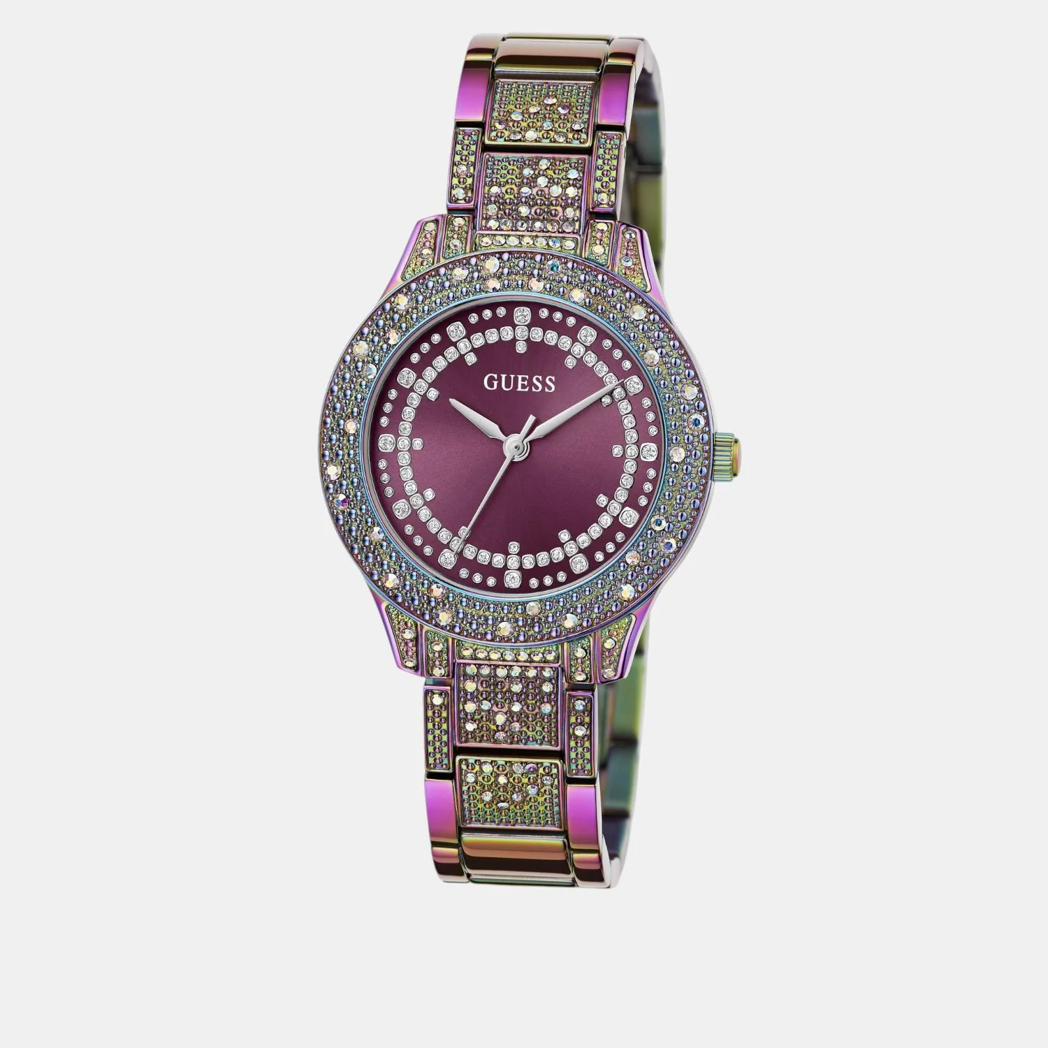 Trend Women Quartz Purple Dial Analog Stainless Steel Watch GW0746L3 - Image 2
