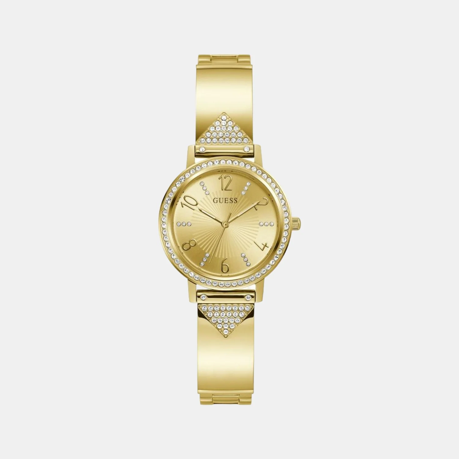 Tri Luxe Women Quartz Gold Dial Analog Stainless Steel Watch GW0474L2
