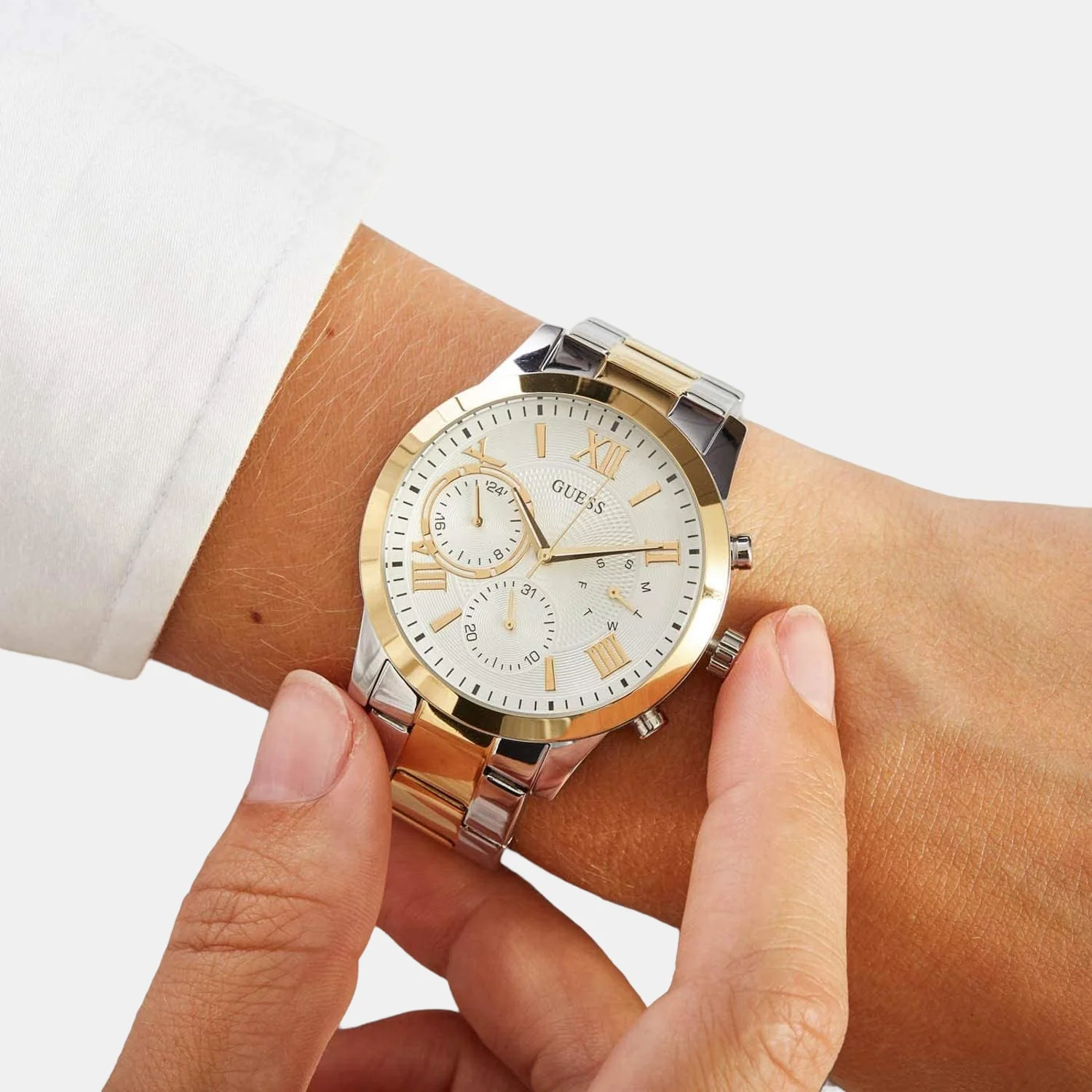 Women Quartz Beige Dial Chronograph Stainless Steel Watch W1070L8 - Image 4