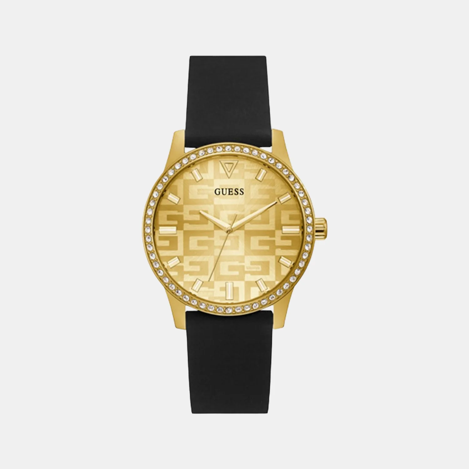 Women Quartz Black Dial Analog Silicone Watch GW0355L1