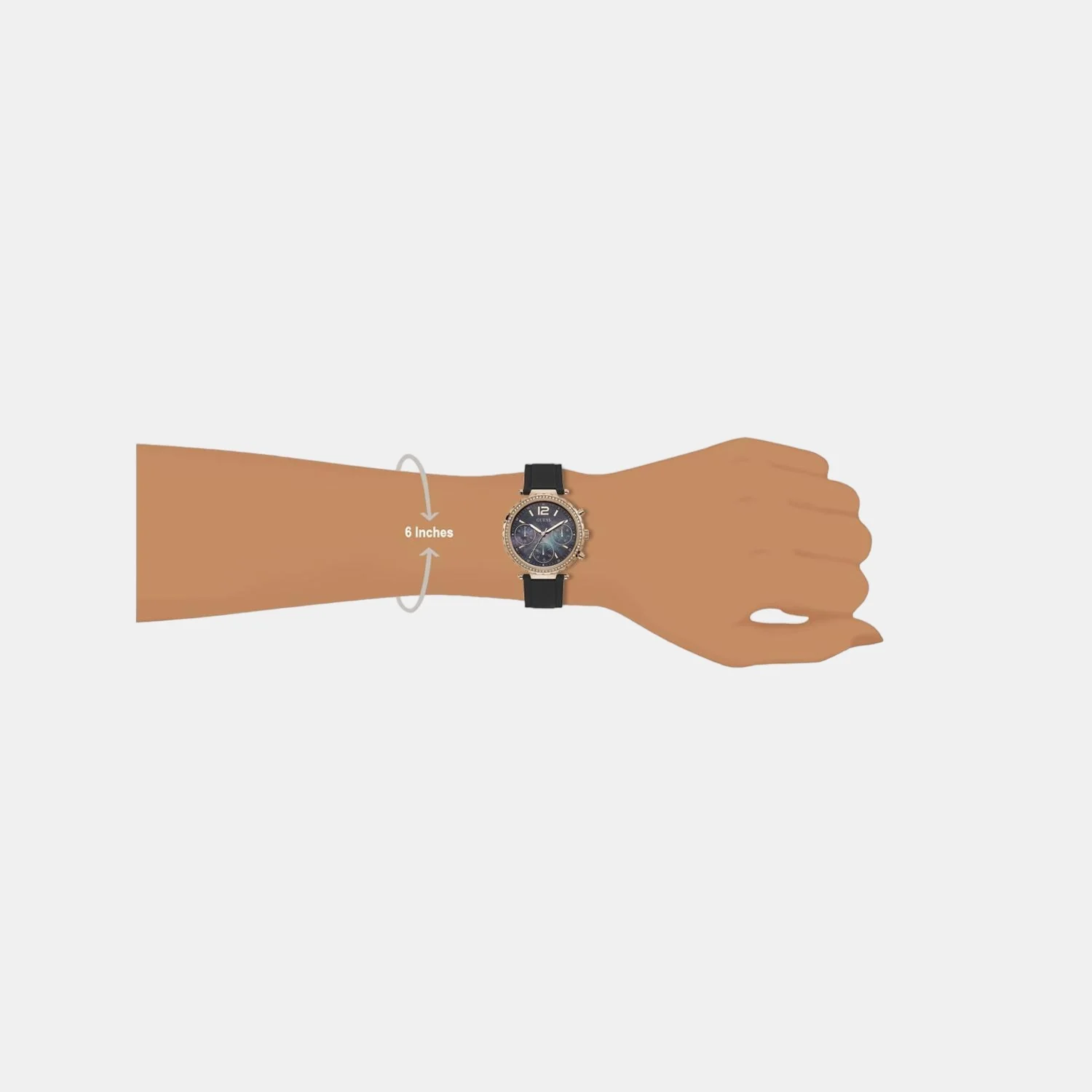 Women Quartz Black Dial Chronograph Silicone Watch GW0113L2 - Image 4