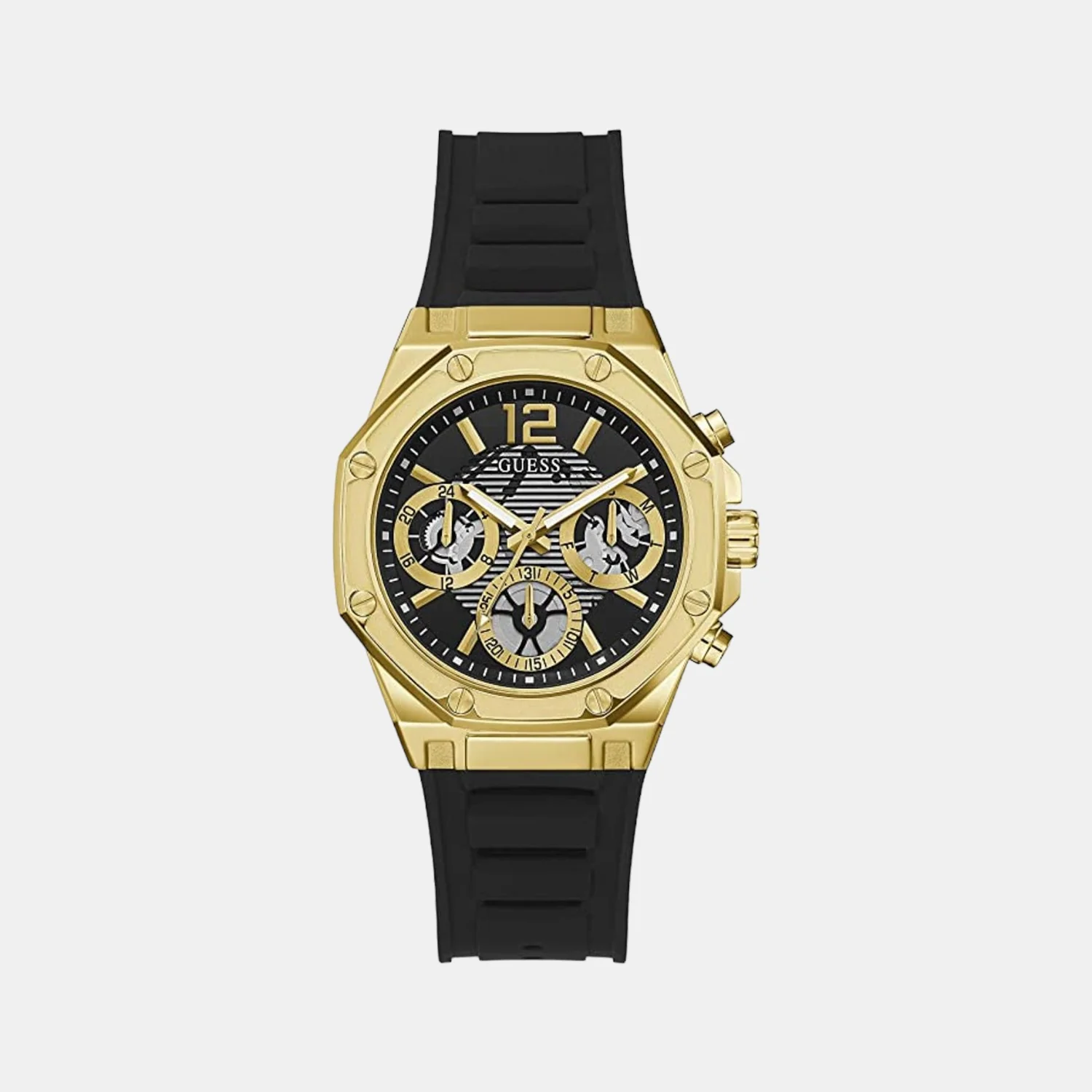 Women Quartz Black Dial Chronograph Silicone Watch GW0256L1
